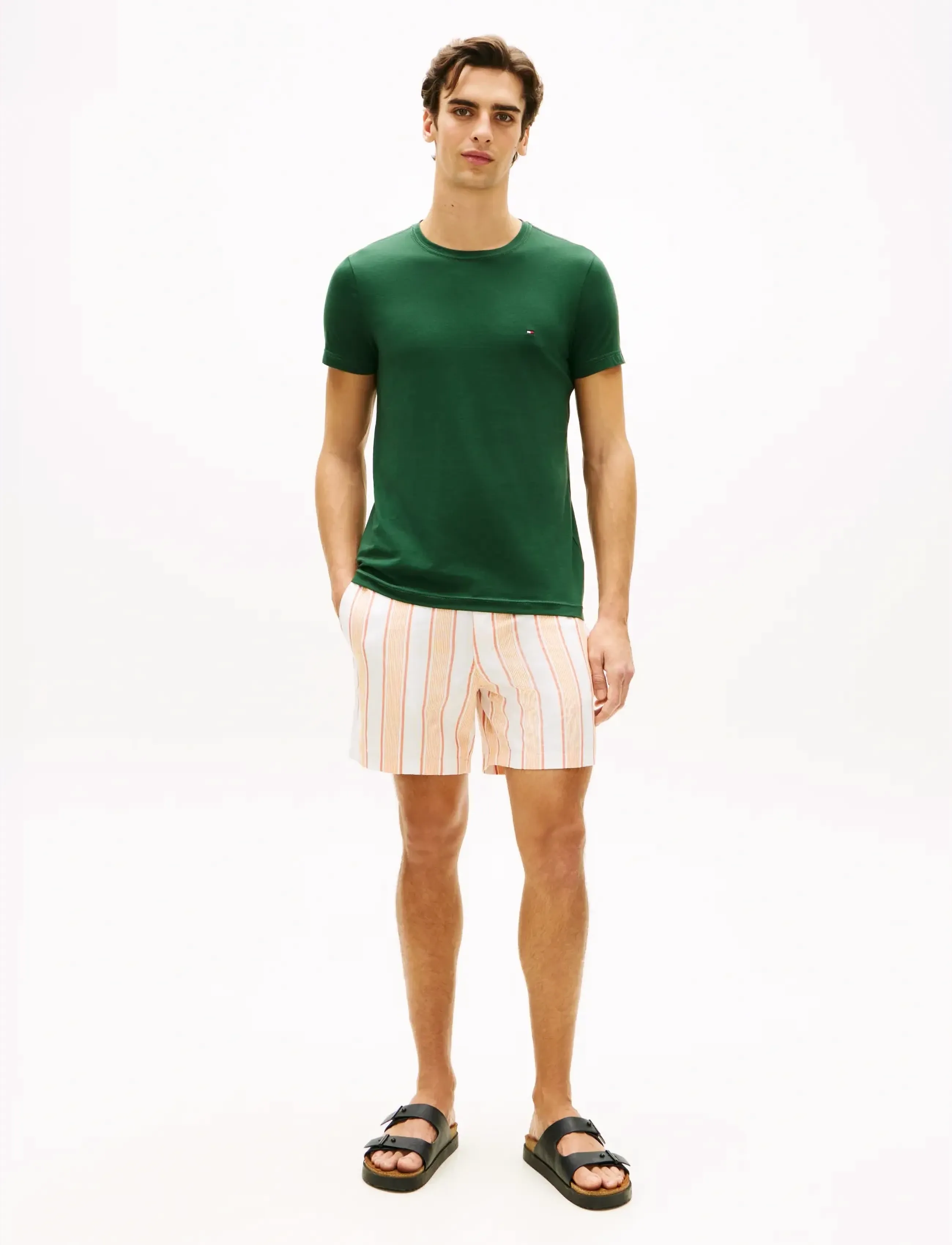 Tommy Hilfiger - STRETCH SLIM FIT TEE - short-sleeved t-shirts - nocturnal green - 2