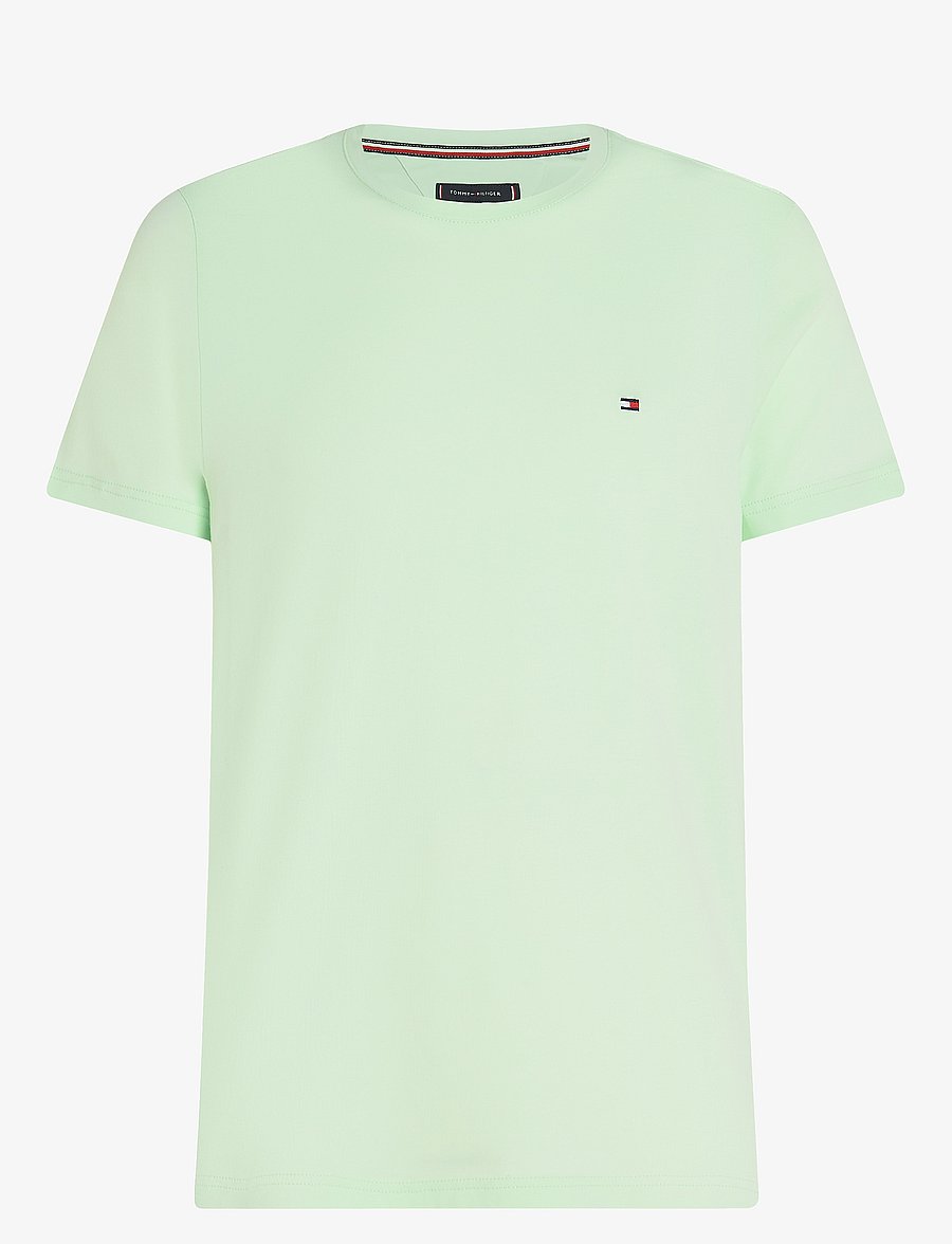 Tommy Hilfiger - STRETCH SLIM FIT TEE - stutterma bolir - opal green - 1