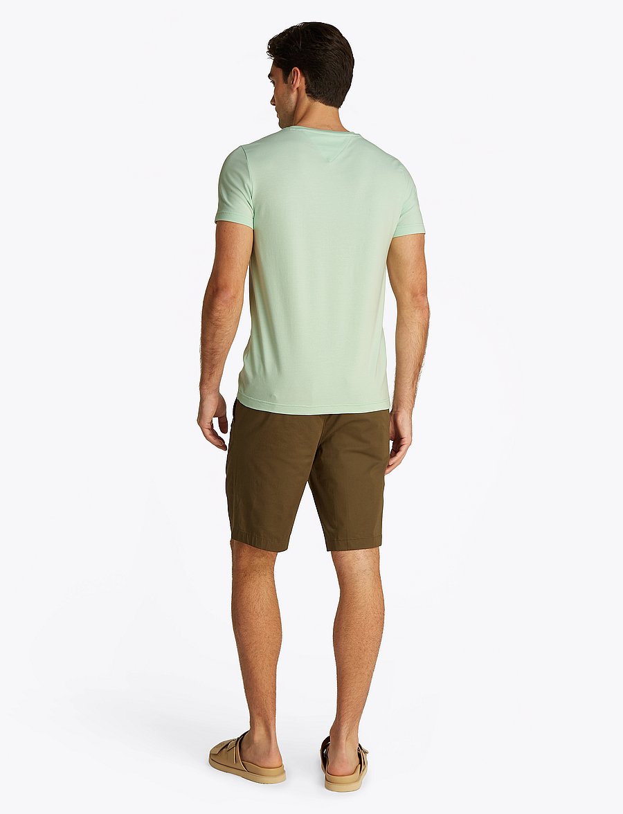 Tommy Hilfiger - STRETCH SLIM FIT TEE - stutterma bolir - opal green - 2