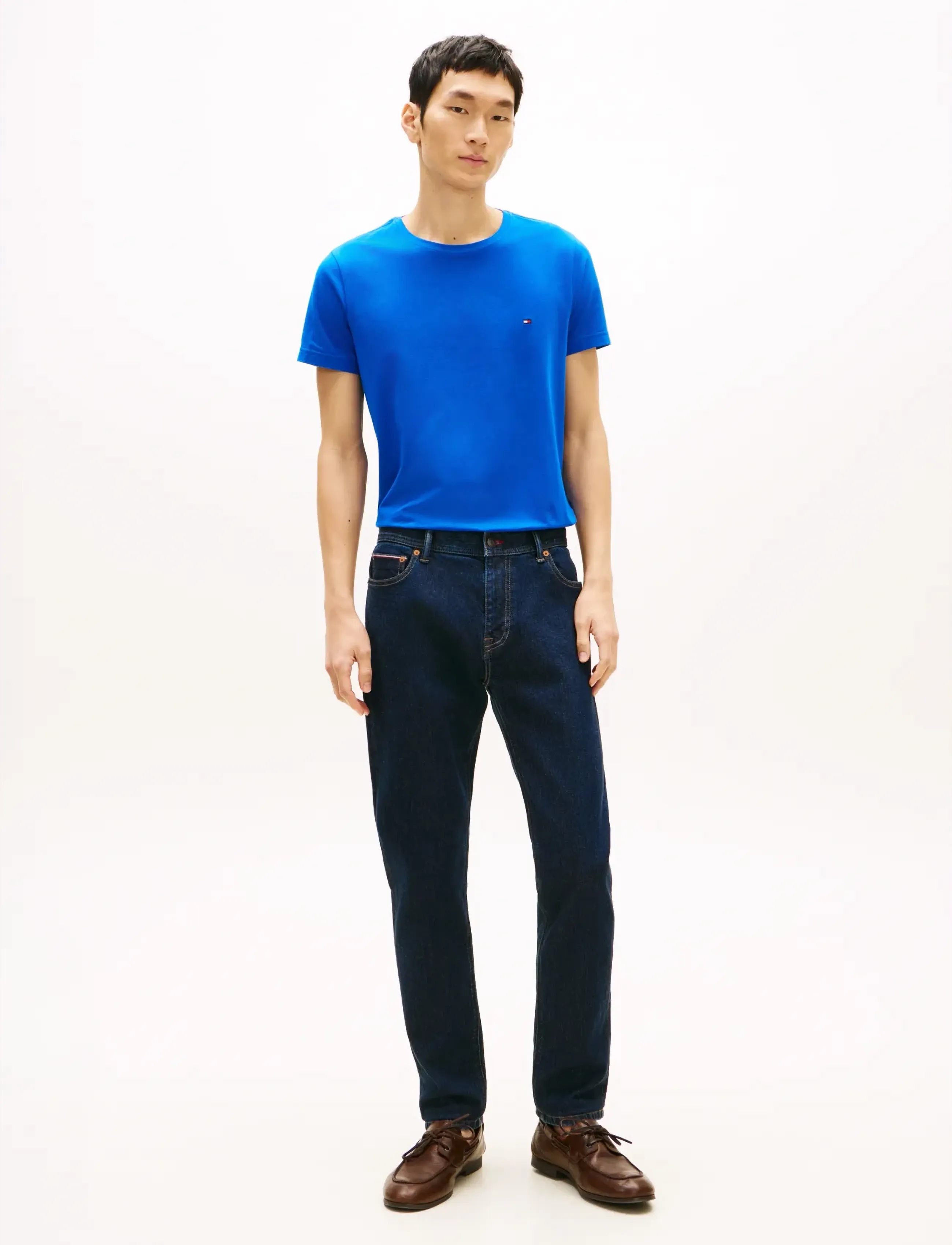 Tommy Hilfiger - STRETCH SLIM FIT TEE - short-sleeved t-shirts - regal blue - 3