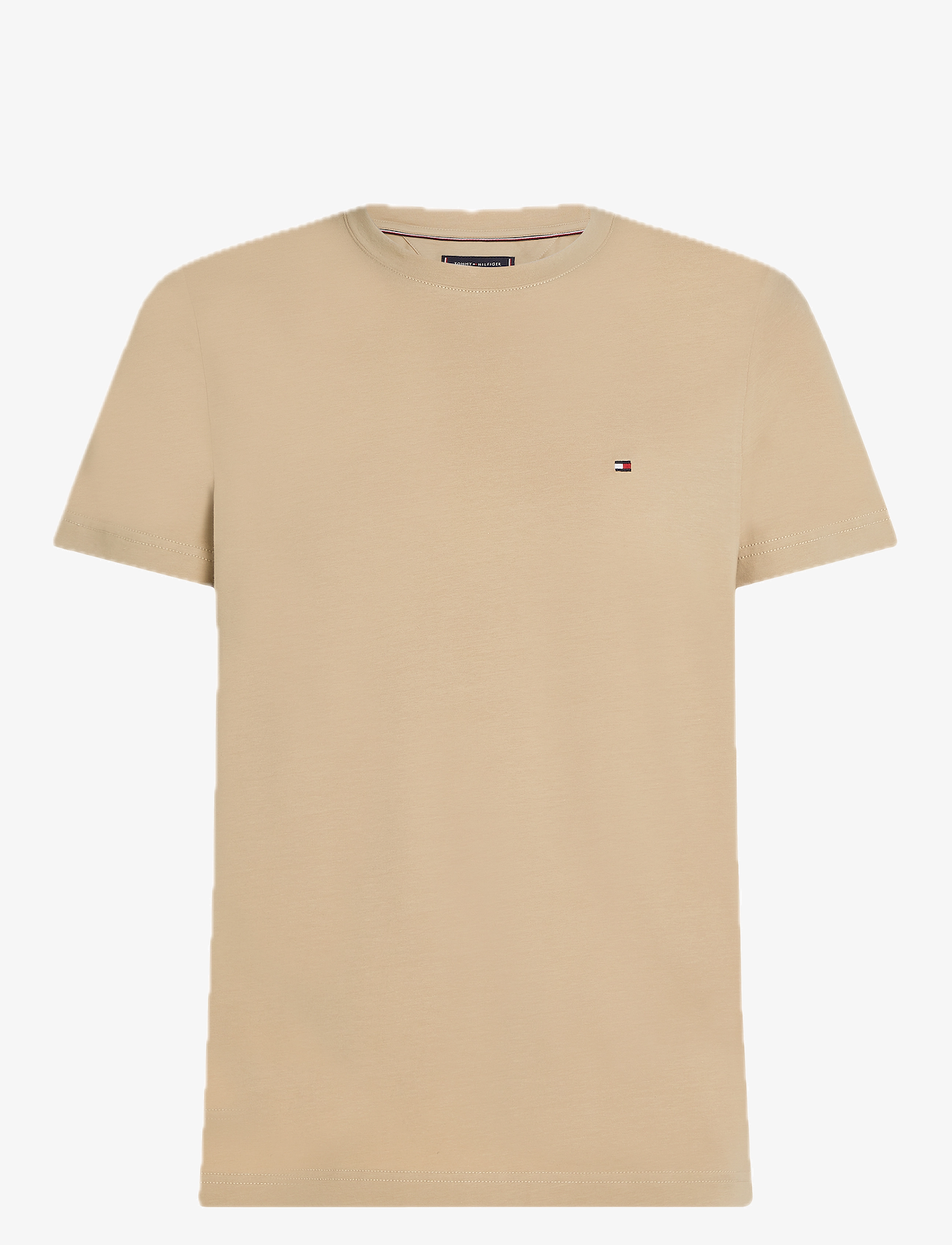 Tommy Hilfiger - STRETCH SLIM FIT TEE - kortärmade t-shirts - sandalwood - 1