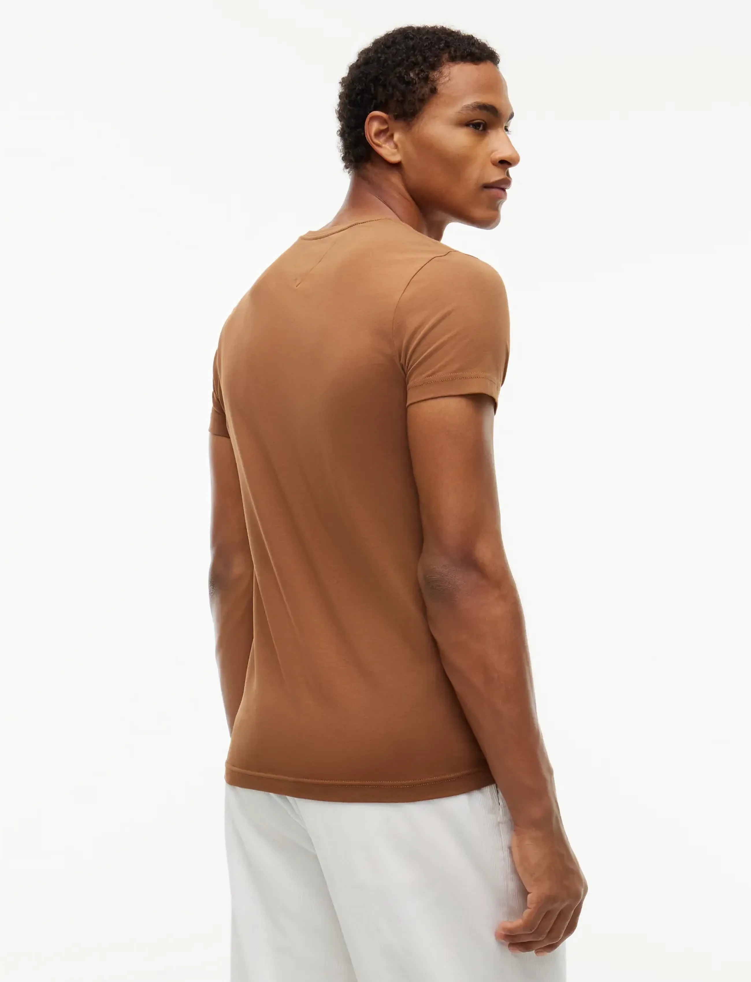 Tommy Hilfiger - STRETCH SLIM FIT TEE - kortärmade t-shirts - timeless tawny - 2