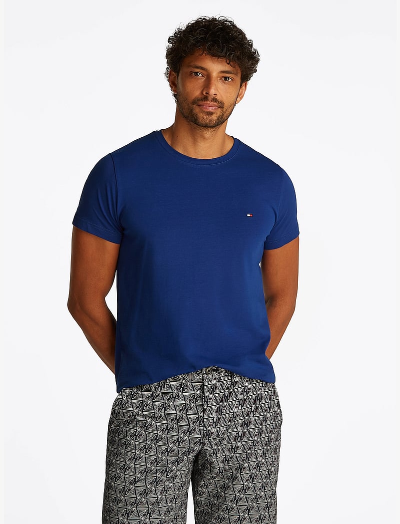 Tommy Hilfiger - STRETCH SLIM FIT TEE - kortærmede t-shirts - wedge blue - 0