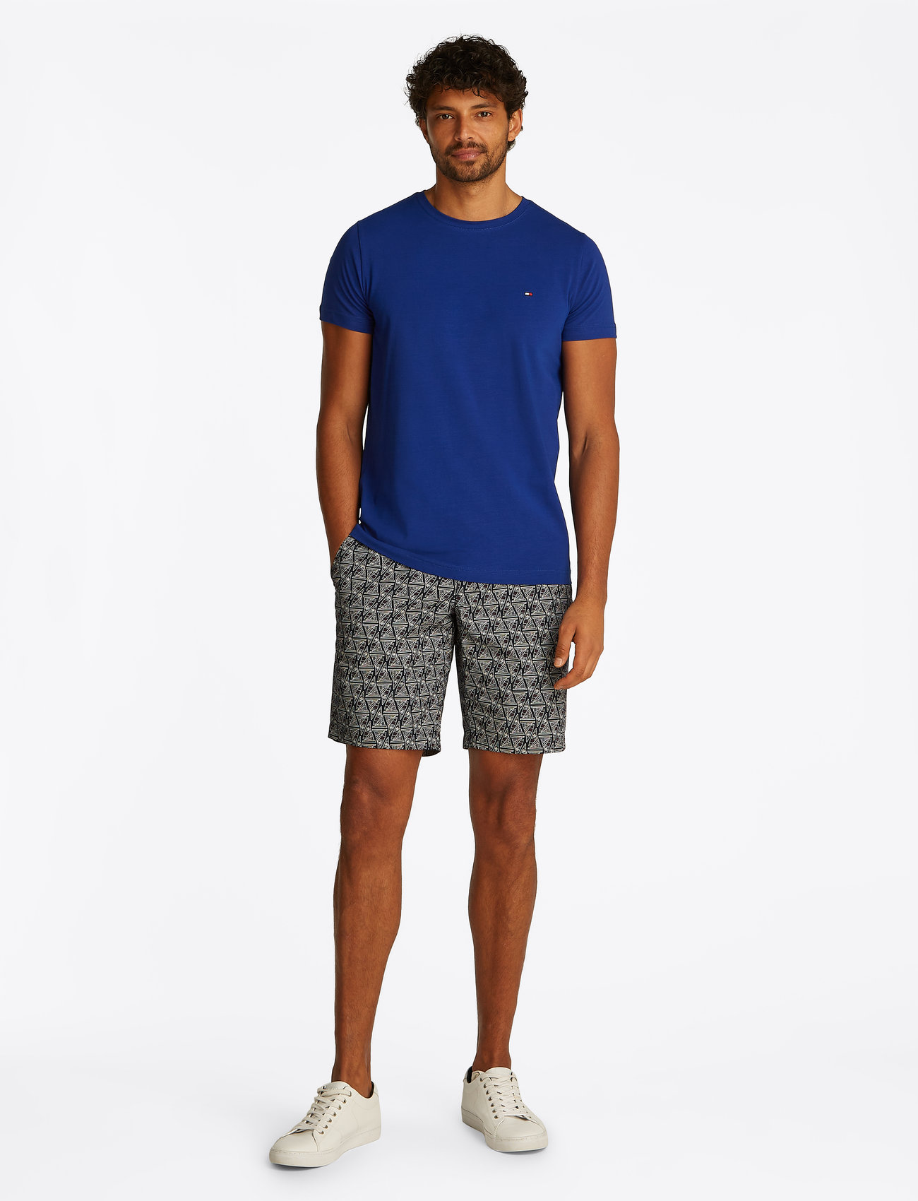 Tommy Hilfiger - STRETCH SLIM FIT TEE - kortærmede t-shirts - wedge blue - 5