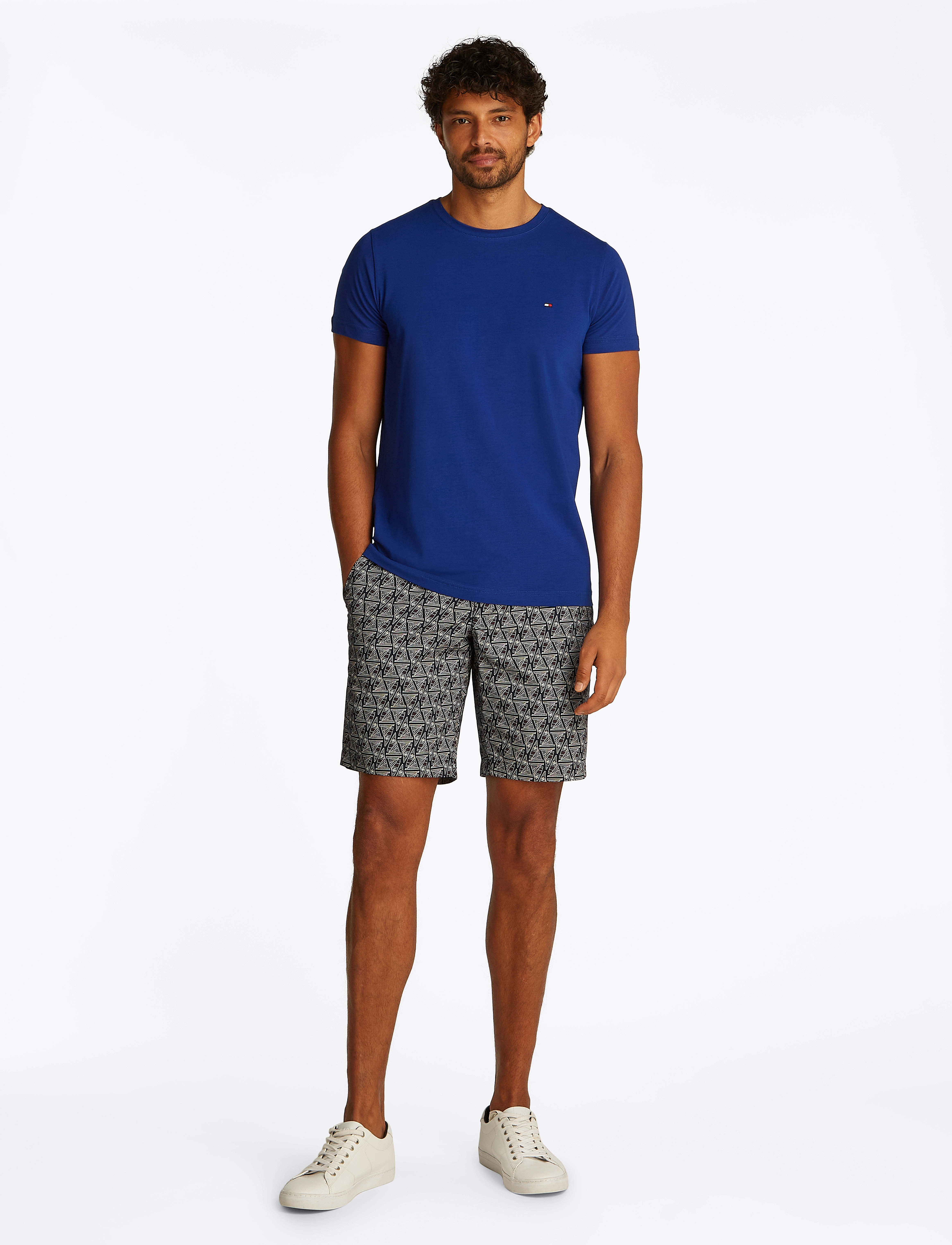 Tommy Hilfiger - STRETCH SLIM FIT TEE - short-sleeved t-shirts - wedge blue - 5