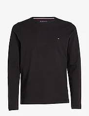 Tommy Hilfiger - STRETCH SLIM FIT LONG SLEEVE TEE - basic t-shirts - black - 0