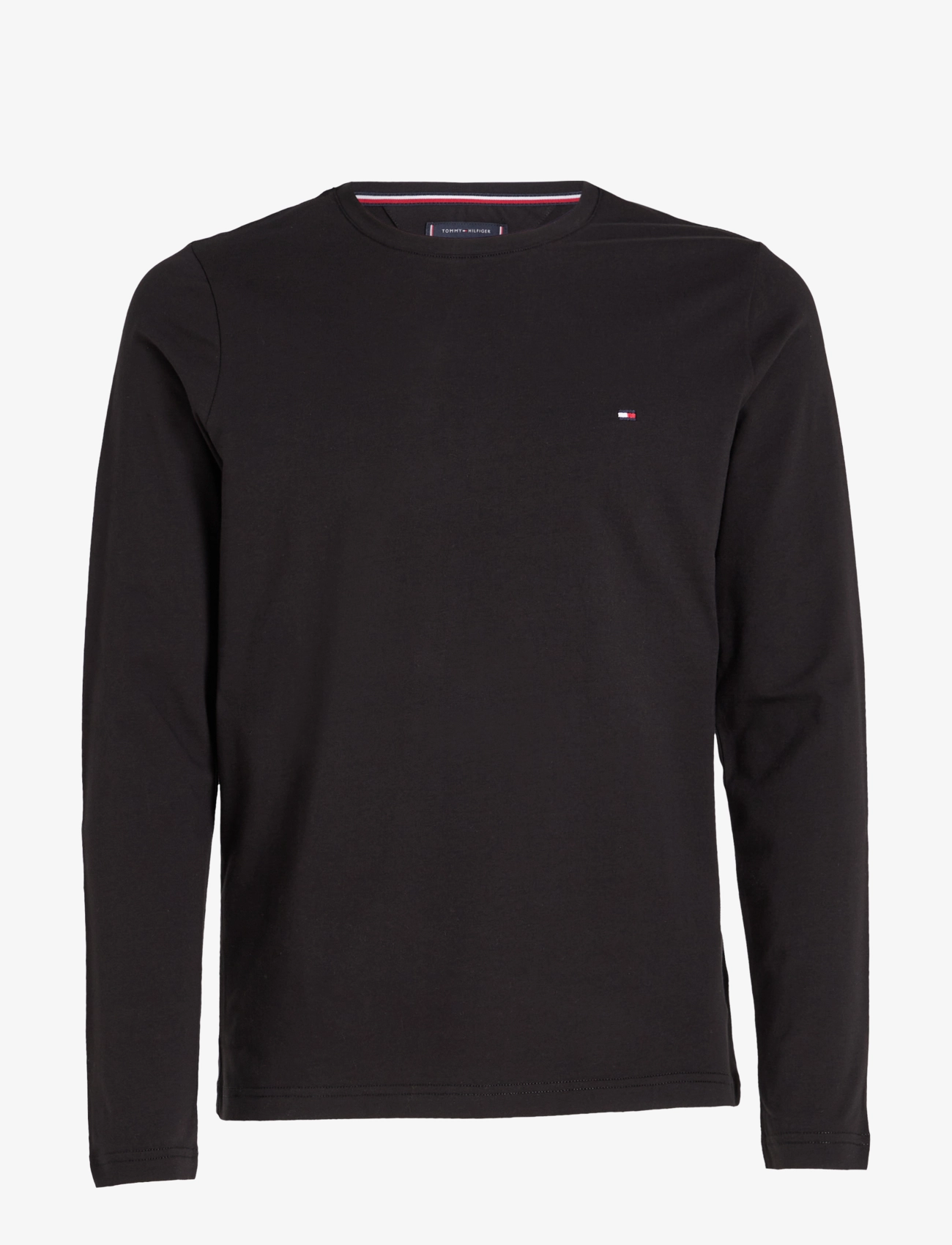 Tommy Hilfiger - STRETCH SLIM FIT LONG SLEEVE TEE - long-sleeved t-shirts - black - 1