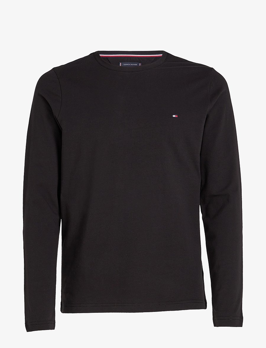 Tommy Hilfiger - STRETCH SLIM FIT LONG SLEEVE TEE - pikkade varrukatega t-särgid - black - 1