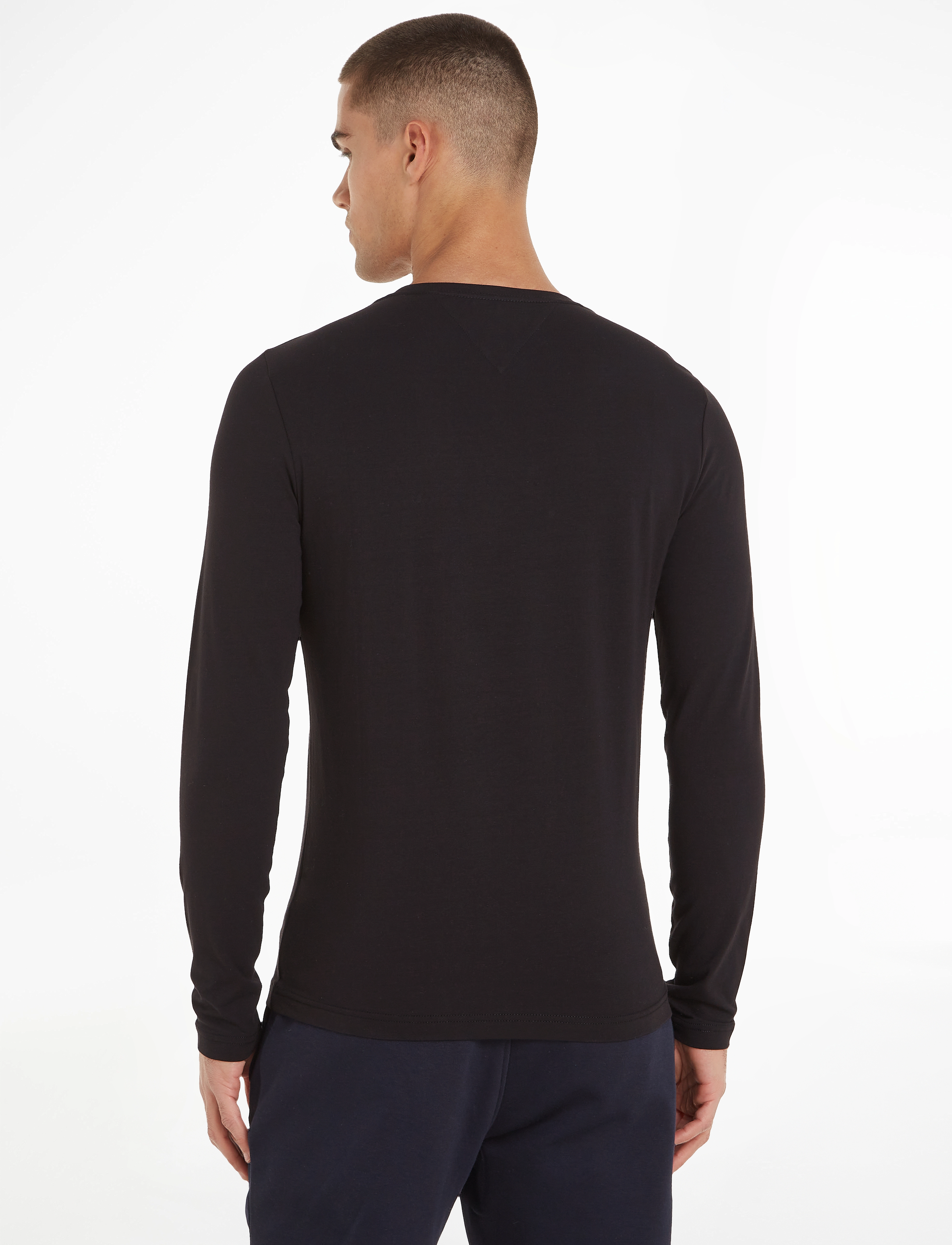 Tommy Hilfiger - STRETCH SLIM FIT LONG SLEEVE TEE - long-sleeved t-shirts - black - 3