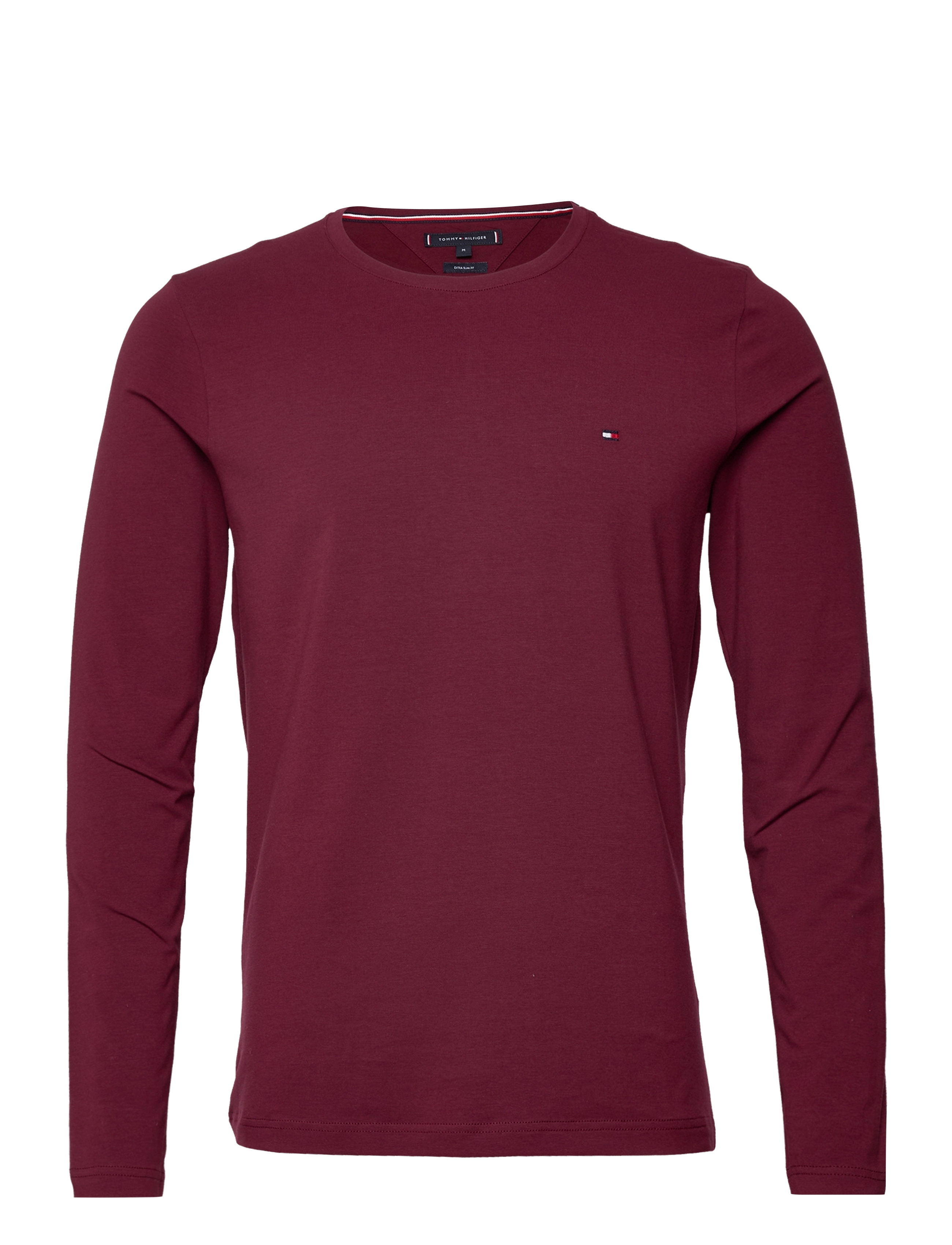 TOMMY HILFIGER Stretch Extra Slim Fit Lange Ärmel Tee Burgundy - XL - Herren