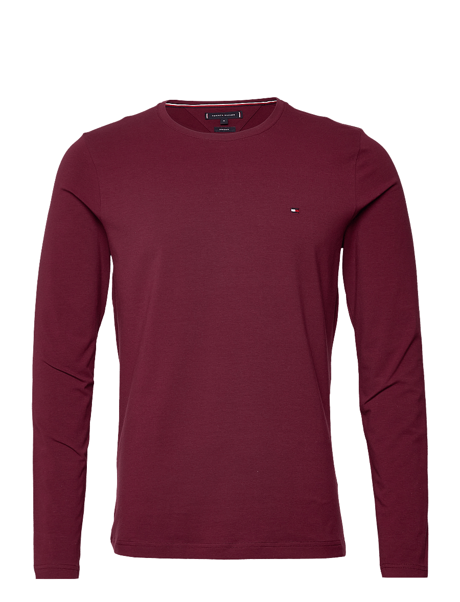 Tommy Hilfiger - STRETCH SLIM FIT LONG SLEEVE TEE - burgundy - 0