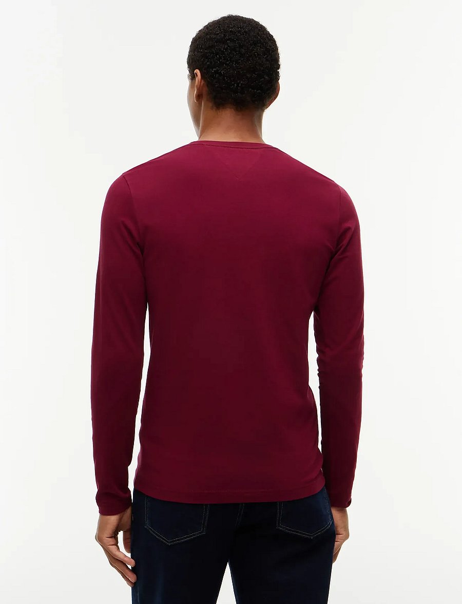 Tommy Hilfiger - STRETCH SLIM FIT LONG SLEEVE TEE - langärmelige t-shirts - burgundy - 3