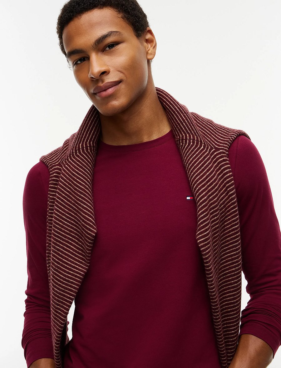 Tommy Hilfiger - STRETCH SLIM FIT LONG SLEEVE TEE - burgundy - 2