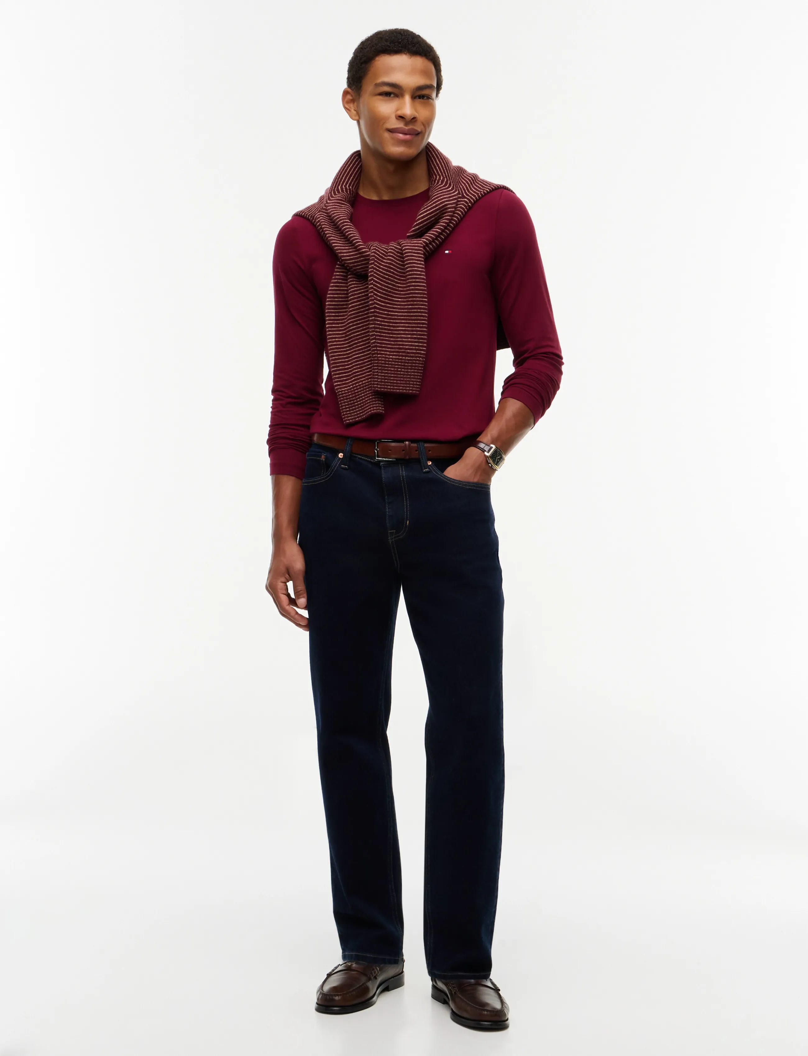 Tommy Hilfiger - STRETCH SLIM FIT LONG SLEEVE TEE - burgundy - 3