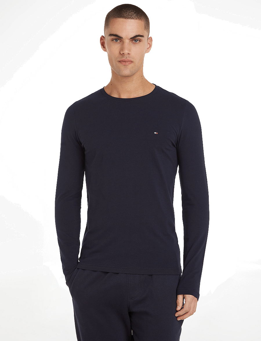 Tommy Hilfiger - STRETCH SLIM FIT LONG SLEEVE TEE - pikkade varrukatega t-särgid - navy blue - 0
