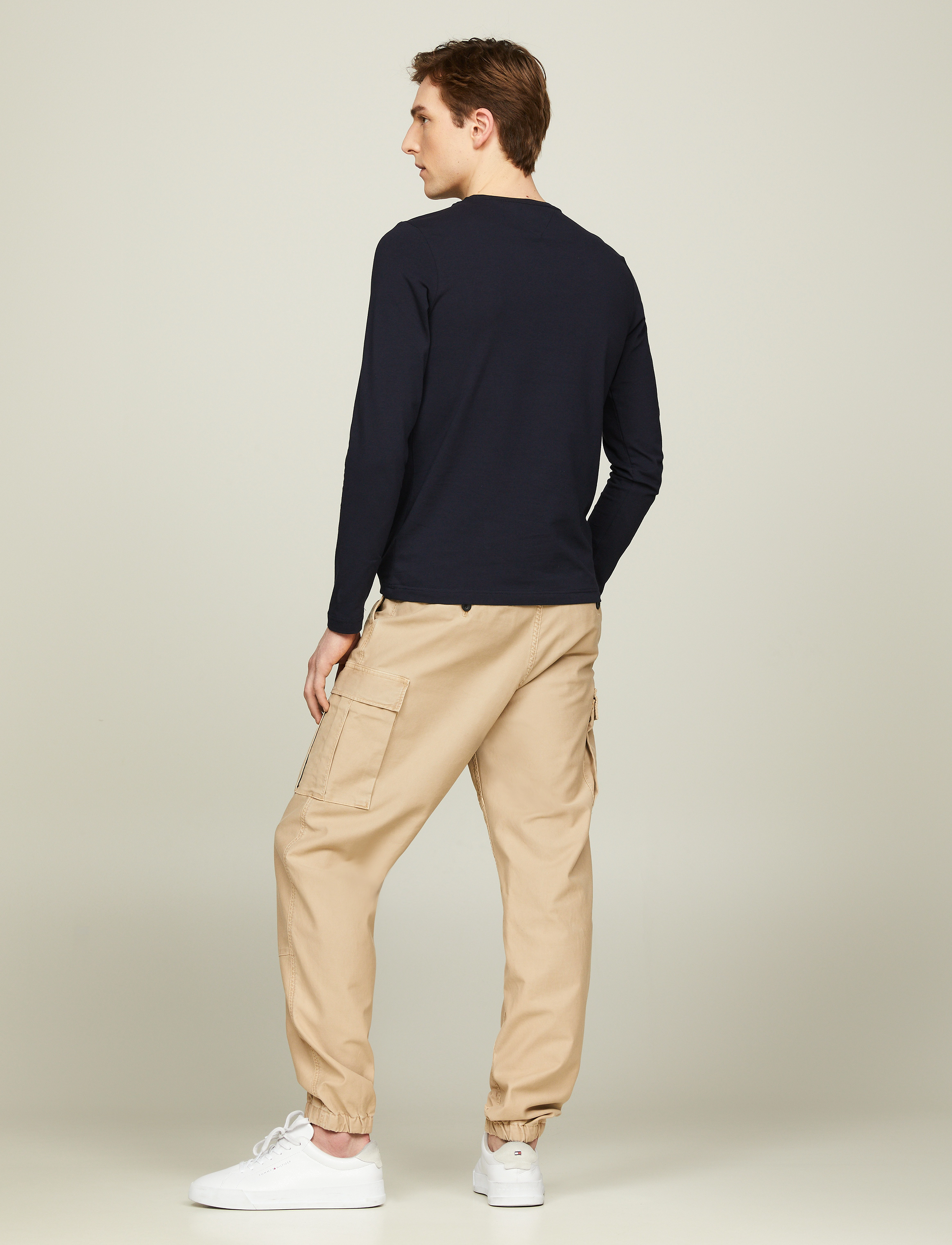 Tommy Hilfiger - STRETCH SLIM FIT LONG SLEEVE TEE - long-sleeved t-shirts - navy blue - 4