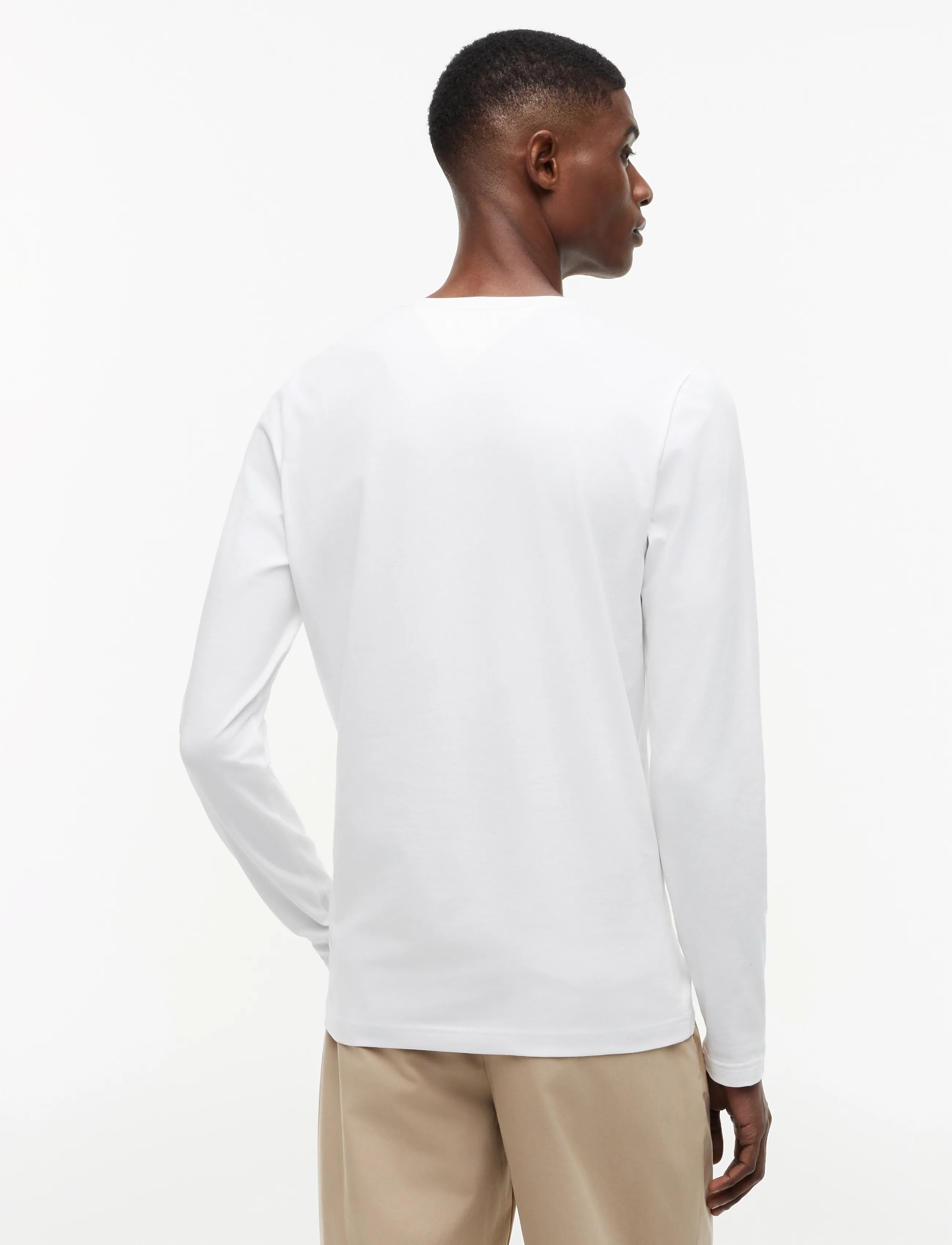 Tommy Hilfiger - STRETCH SLIM FIT LONG SLEEVE TEE - long-sleeved t-shirts - white - 4