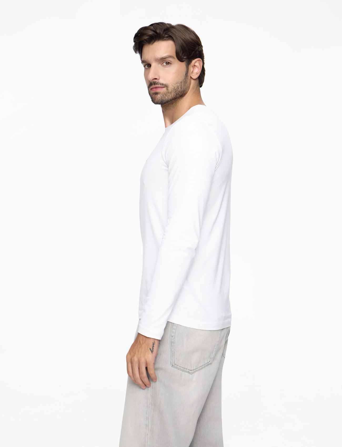 Tommy Hilfiger - STRETCH SLIM FIT LONG SLEEVE TEE - pikkade varrukatega t-särgid - white - 4