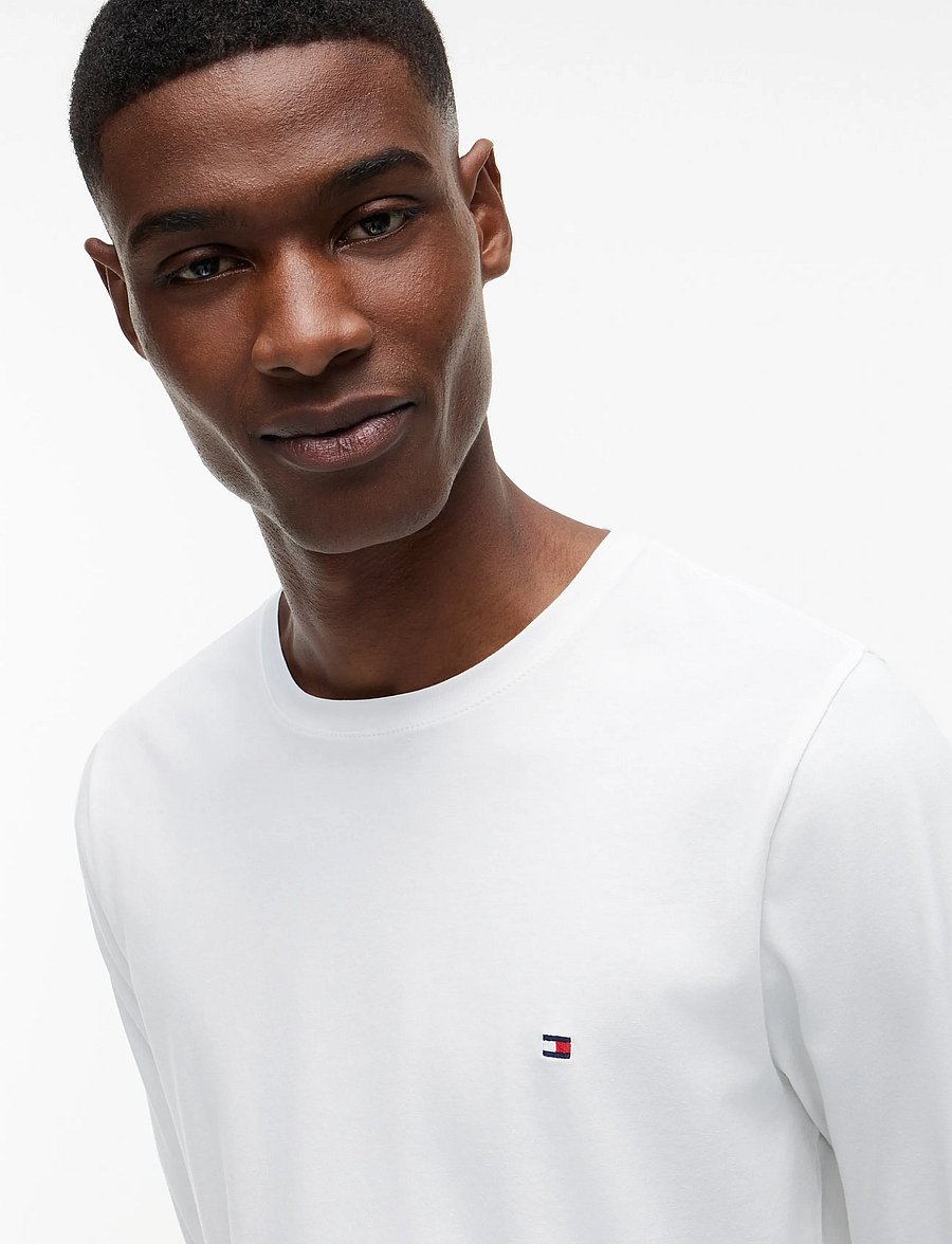Tommy Hilfiger - STRETCH SLIM FIT LONG SLEEVE TEE - pikkade varrukatega t-särgid - white - 5