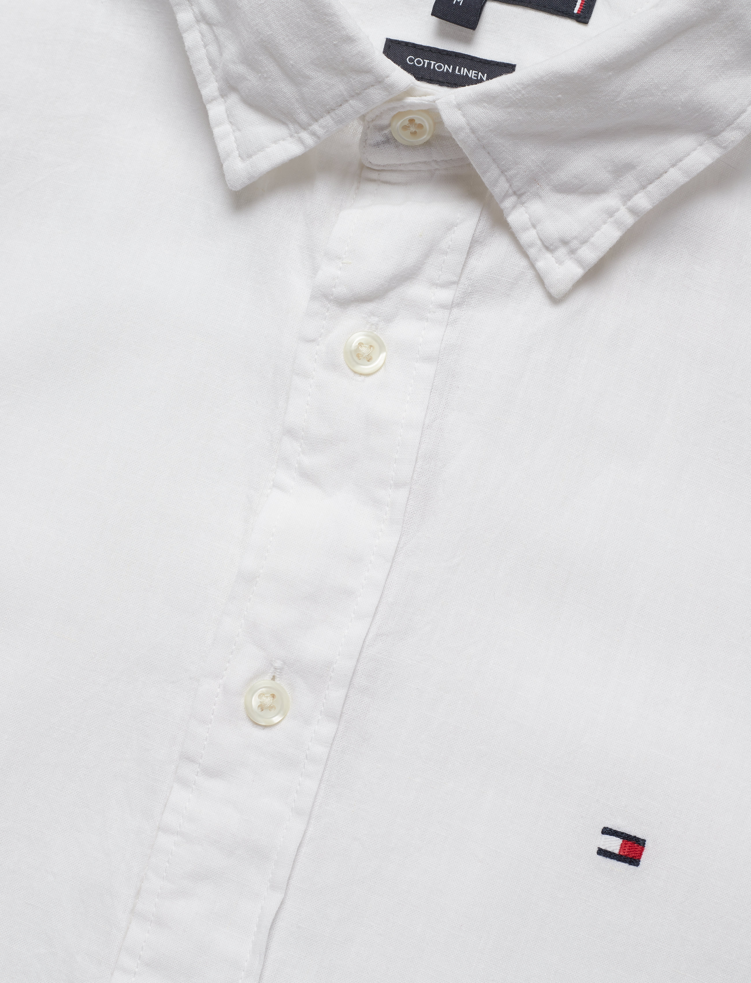 Tommy Hilfiger - COTTON LINEN SHIRT S - bright white - 3