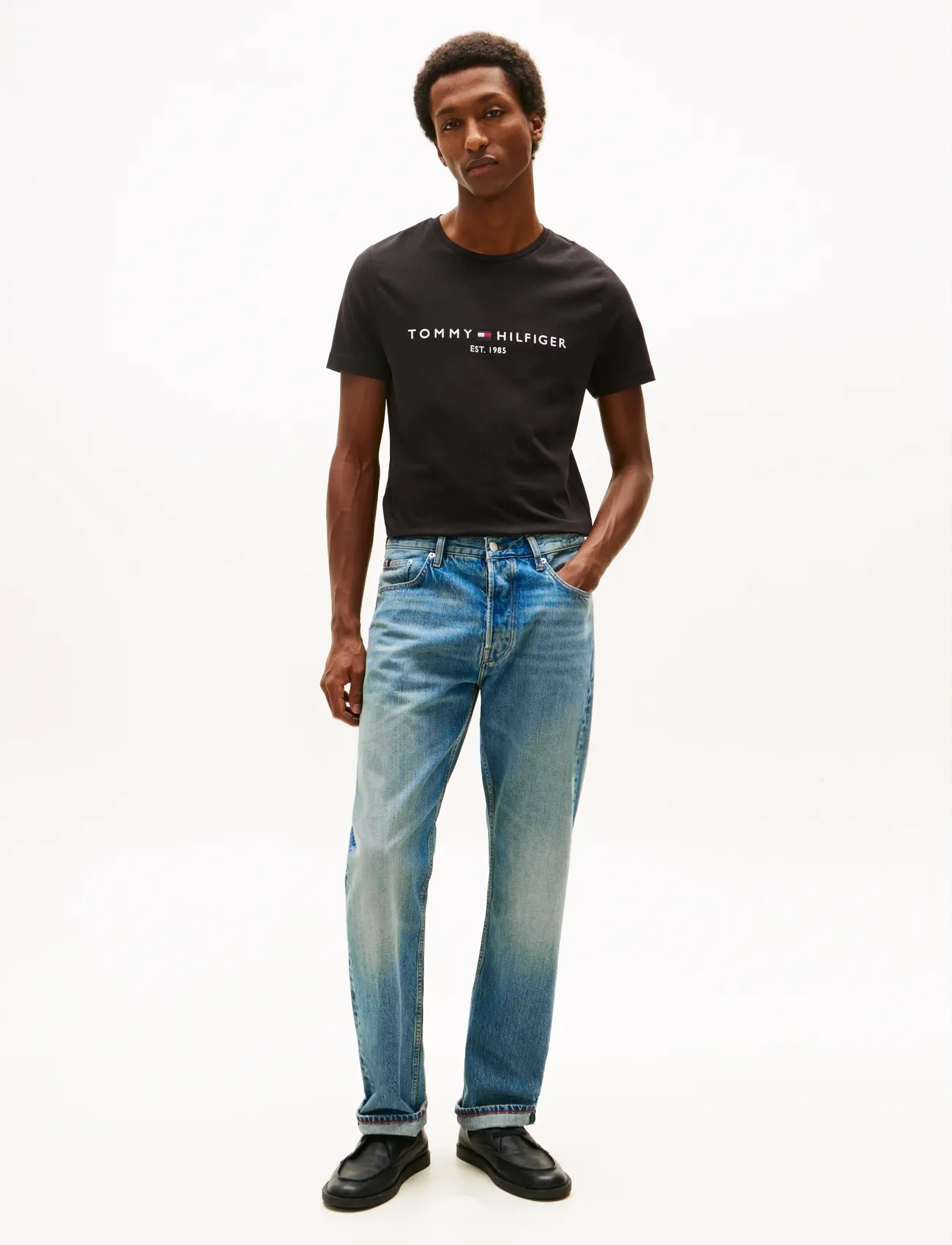 Tommy Hilfiger CORE TOMMY LOGO TEE - Clothing - JET BLACK / black