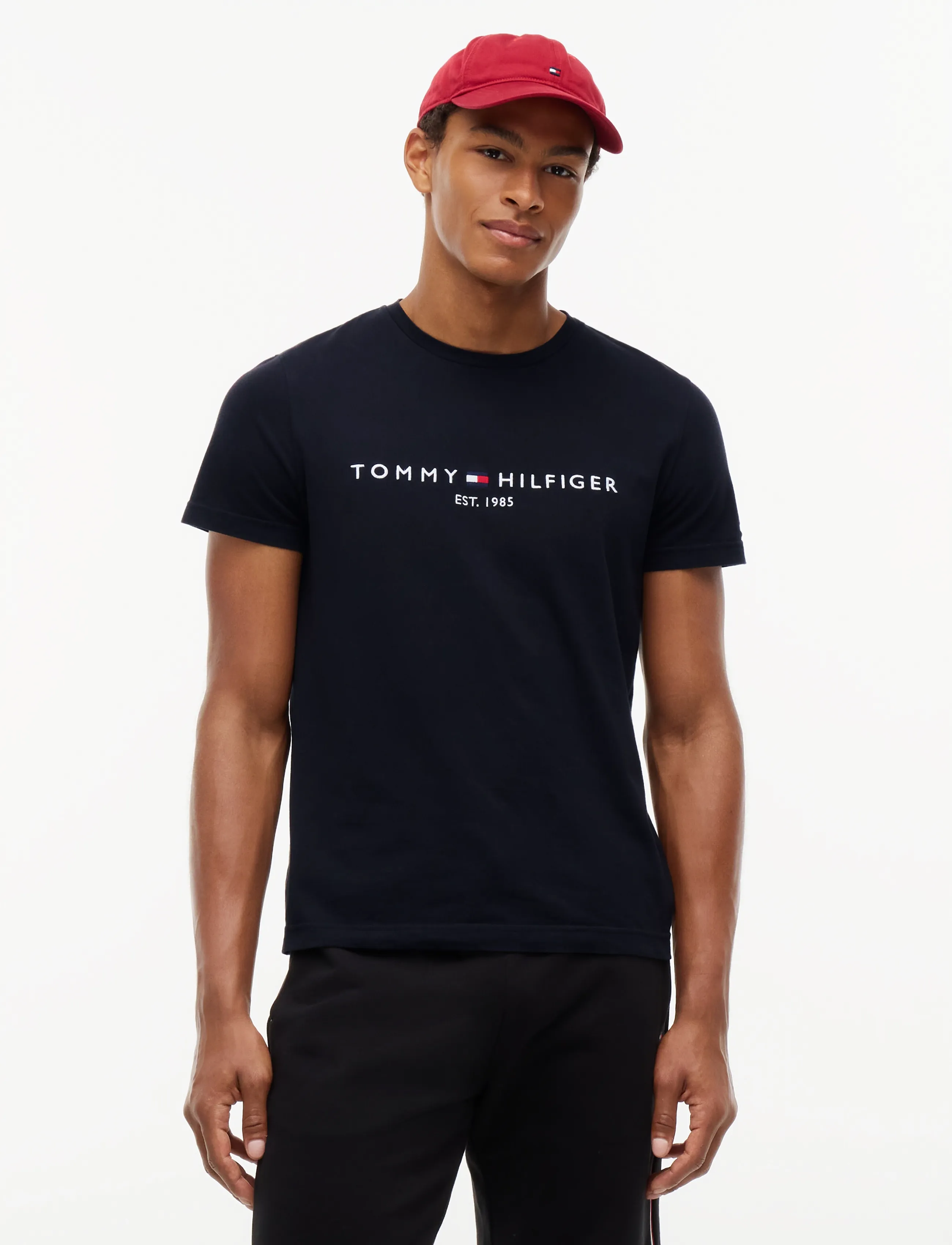 Tommy Hilfiger CORE TOMMY LOGO TEE - Tommy Hilfiger - JET BLACK / black