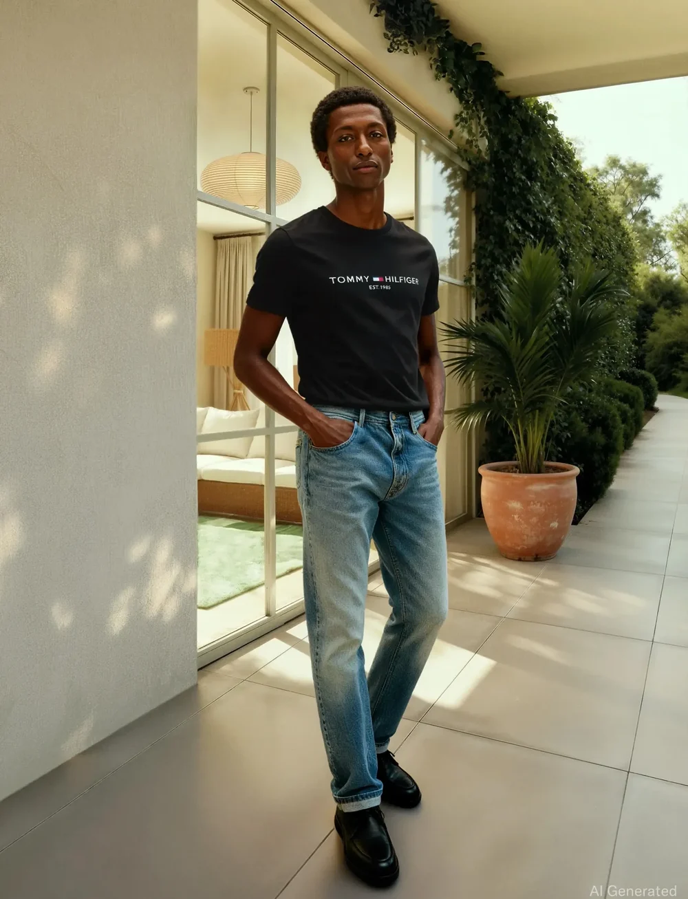 Tommy Hilfiger - CORE TOMMY LOGO TEE - kortærmede t-shirts - jet black - 3