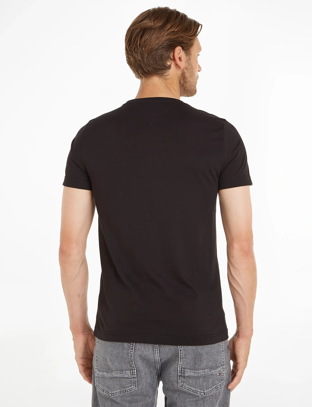 Tommy Hilfiger - CORE TOMMY LOGO TEE - kortærmede t-shirts - jet black - 4