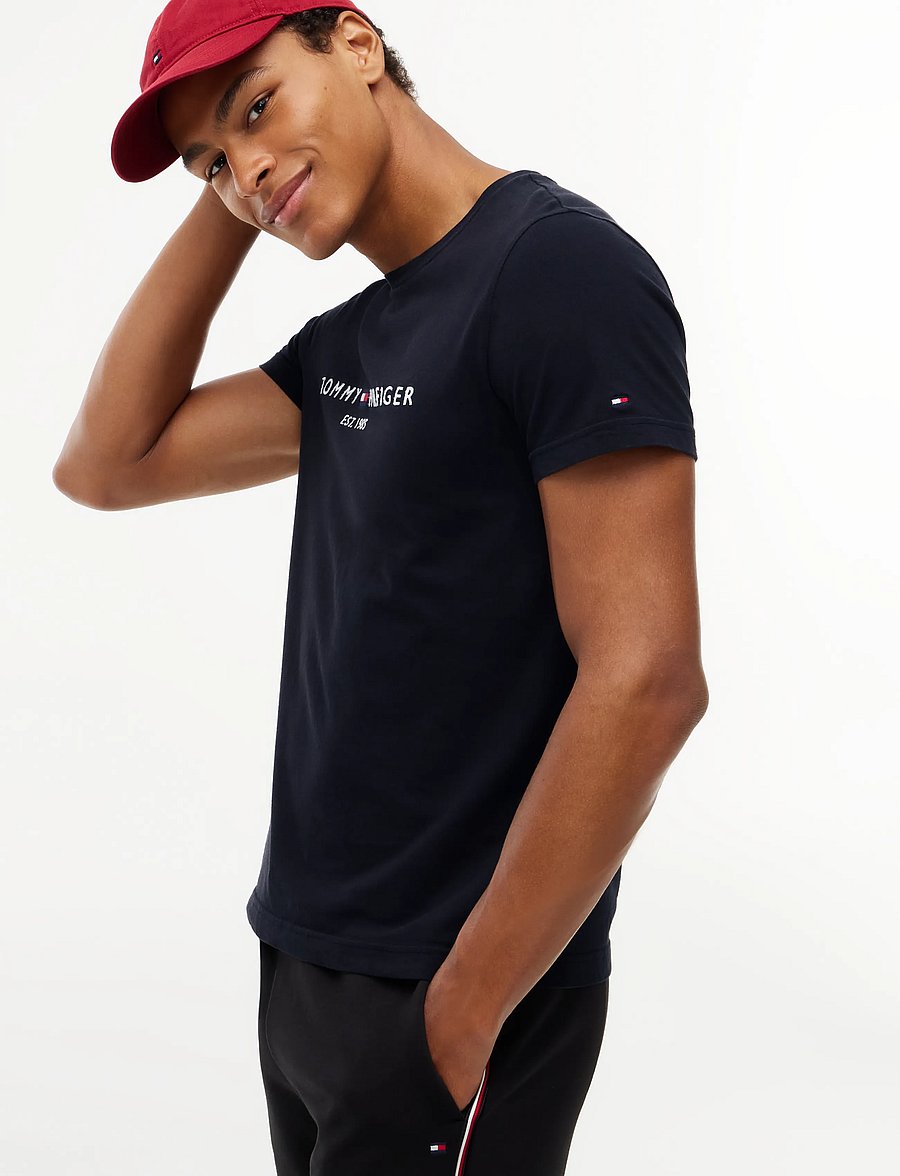 Tommy Hilfiger - CORE TOMMY LOGO TEE - lühikeste varrukatega t-särgid - jet black - 3