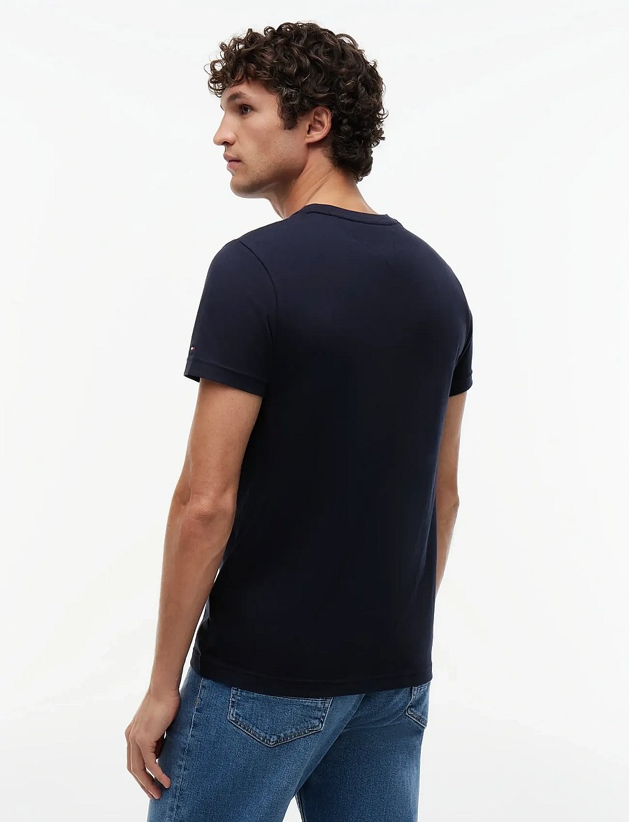 Tommy Hilfiger - CORE TOMMY LOGO TEE - kurzärmelige t-shirts - sky captain - 3