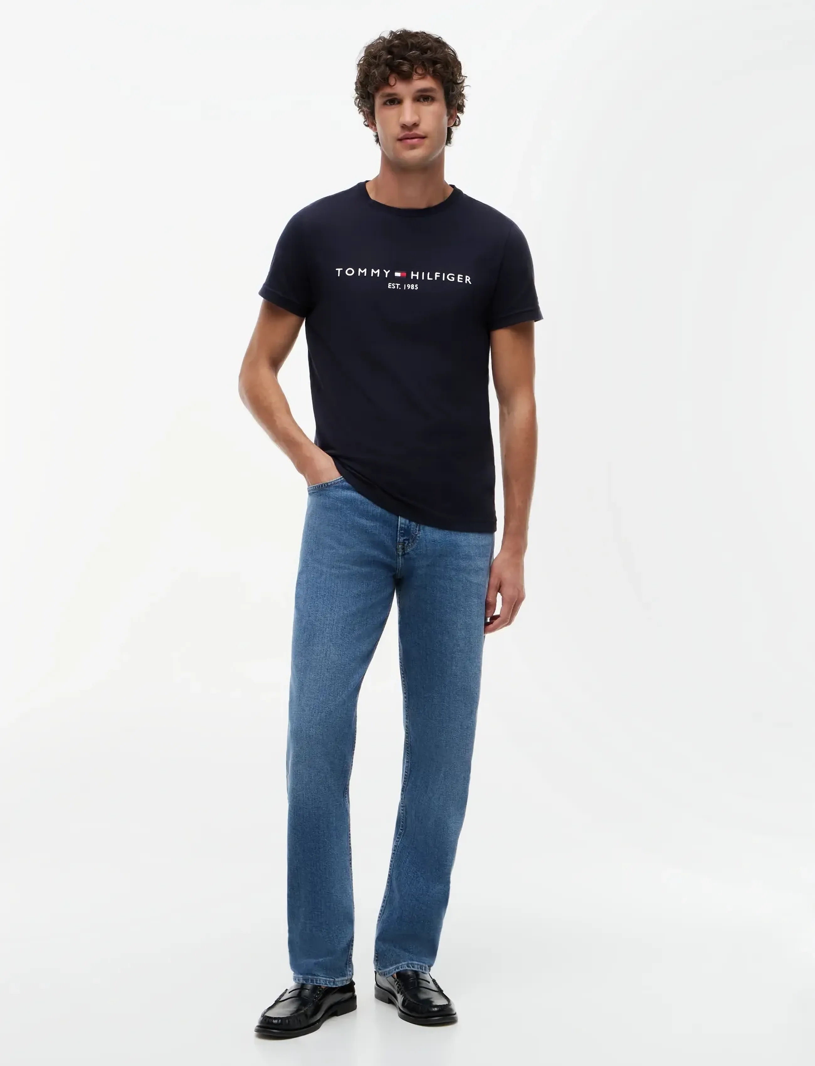 Tommy Hilfiger - CORE TOMMY LOGO TEE - kurzärmelig - sky captain - 5