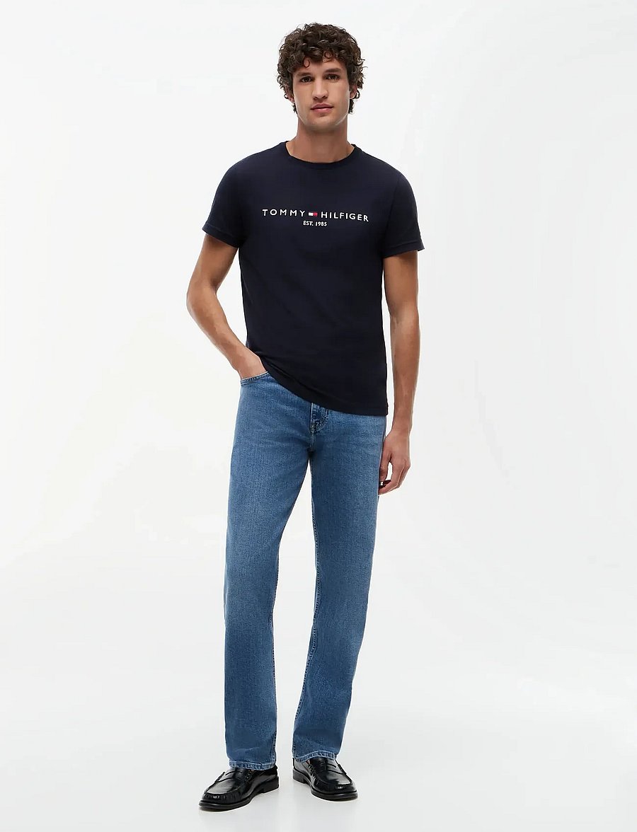 Tommy Hilfiger - CORE TOMMY LOGO TEE - kurzärmelige t-shirts - sky captain - 5