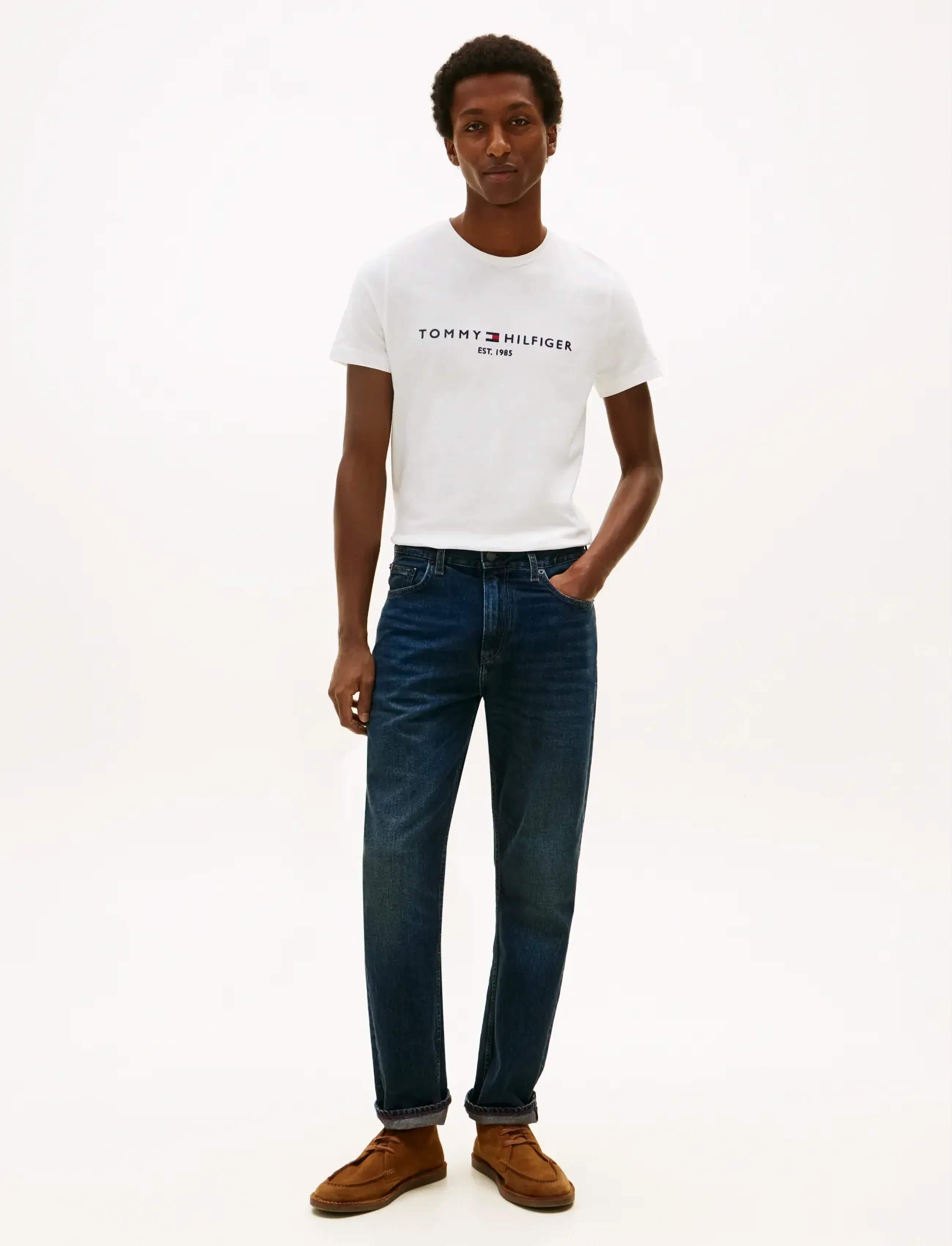 Tommy Hilfiger CORE TOMMY LOGO TEE - Tommy Hilfiger - SNOW WHITE / white