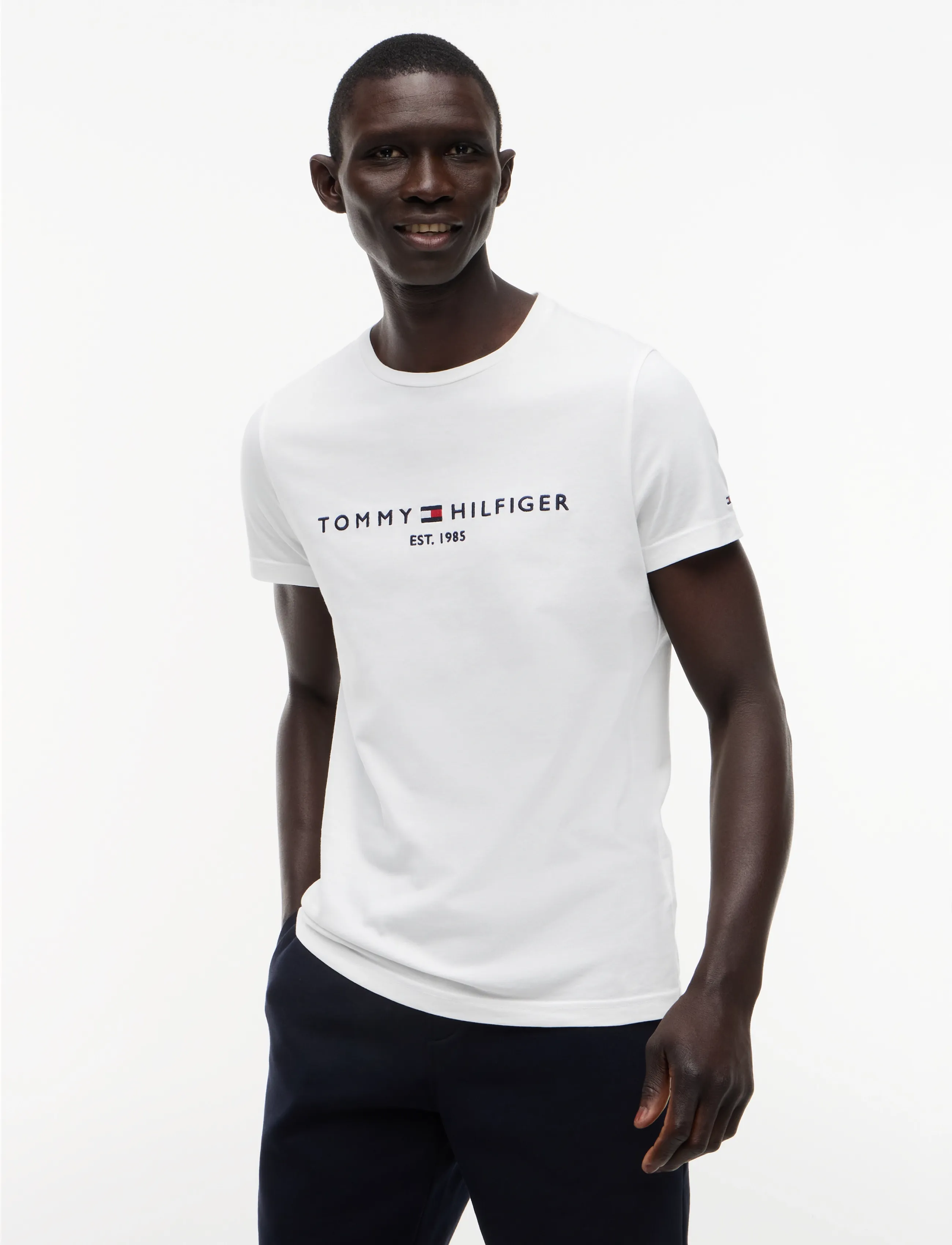 Tommy Hilfiger CORE TOMMY LOGO TEE - Tommy Hilfiger - SNOW WHITE / white