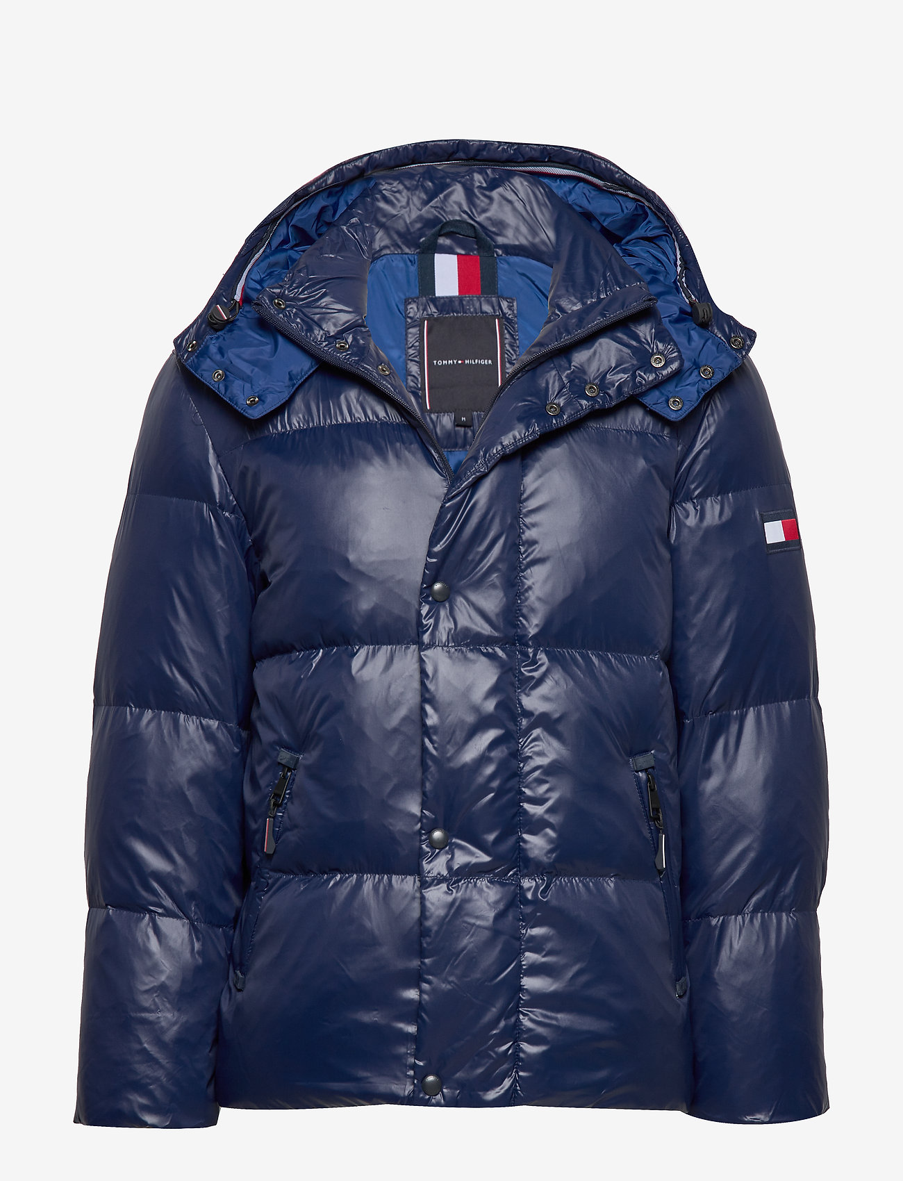 Tommy Hilfiger - SHINY HOODED BOMBER - maritime blue - 0