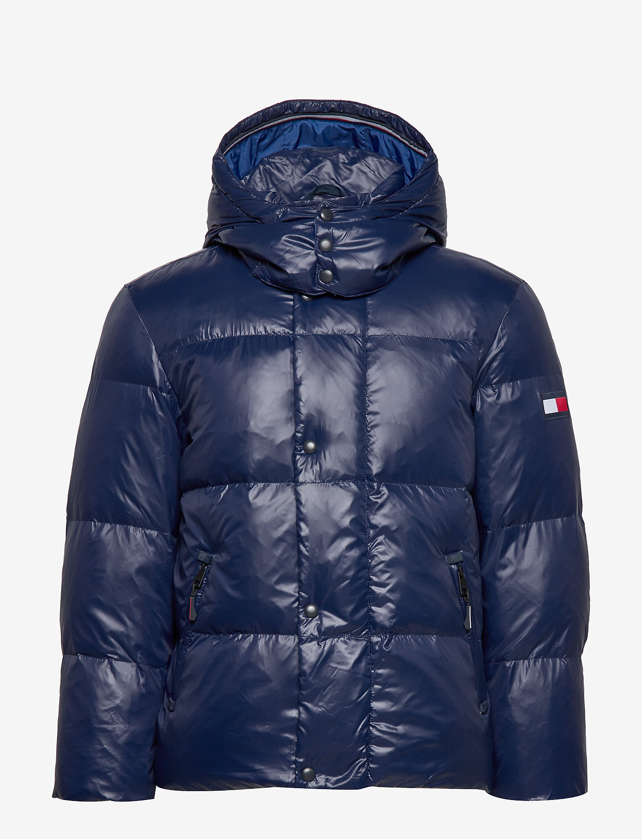 Tommy Hilfiger - SHINY HOODED BOMBER - maritime blue - 1