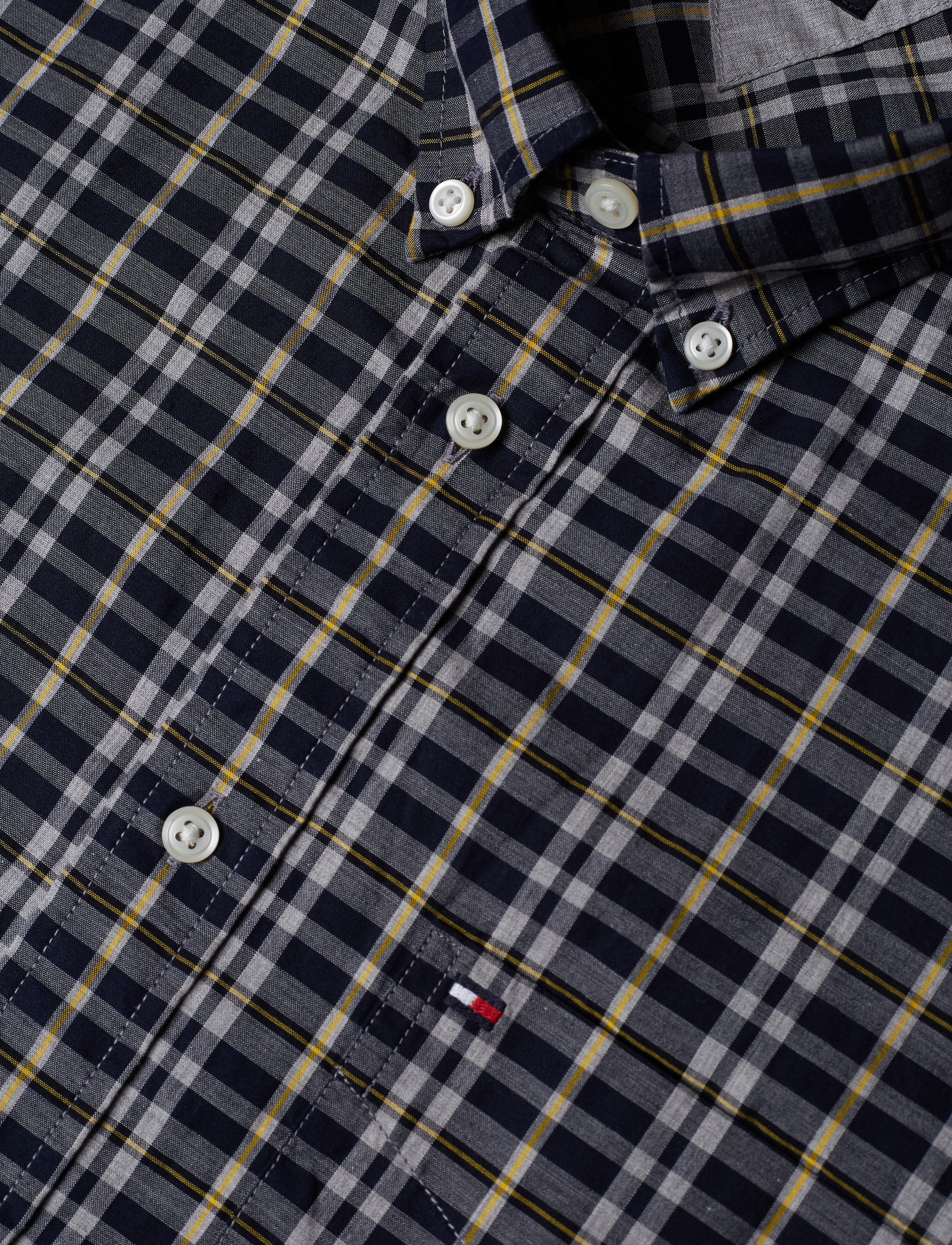 Tommy Hilfiger - HEATHER MULTI WINDOWPANE SHIRT - navy blazer / spectra yellow / - 3