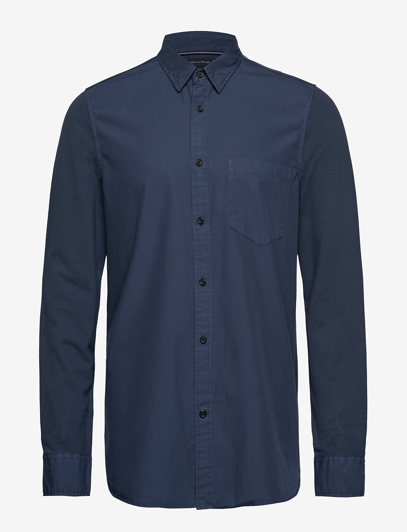 Tommy Hilfiger - SLIM MIXED PIQUE SHIRT - navy blazer - 0