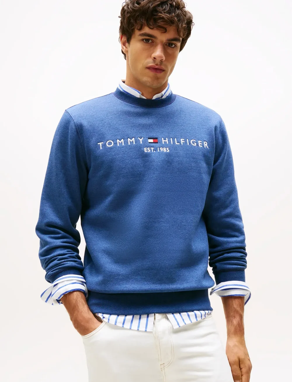 Tommy Hilfiger - TOMMY LOGO SWEATSHIRT - truien - aegean sea heather - 0
