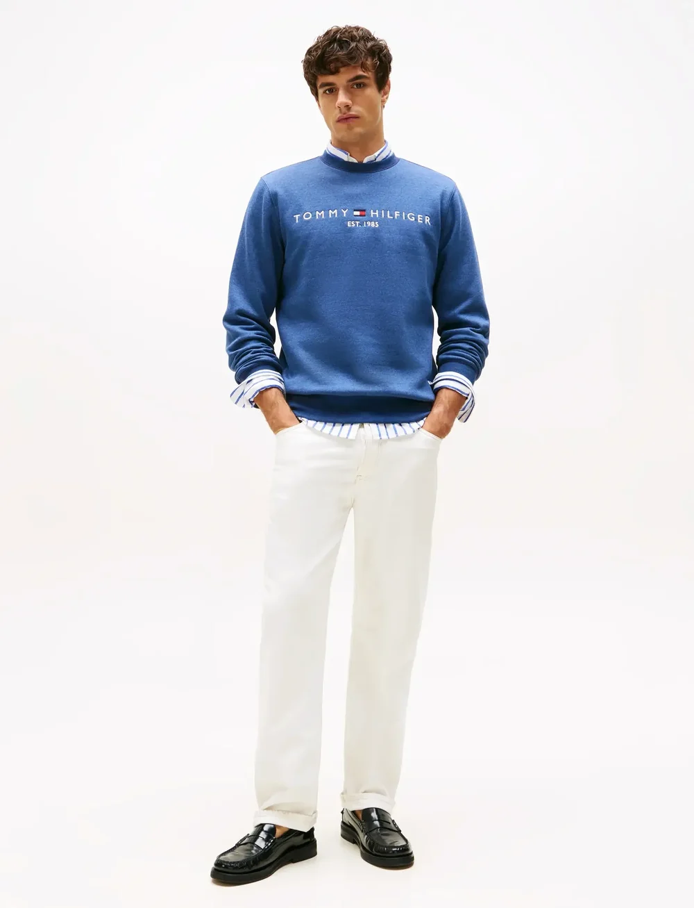 Tommy Hilfiger - TOMMY LOGO SWEATSHIRT - truien - aegean sea heather - 2