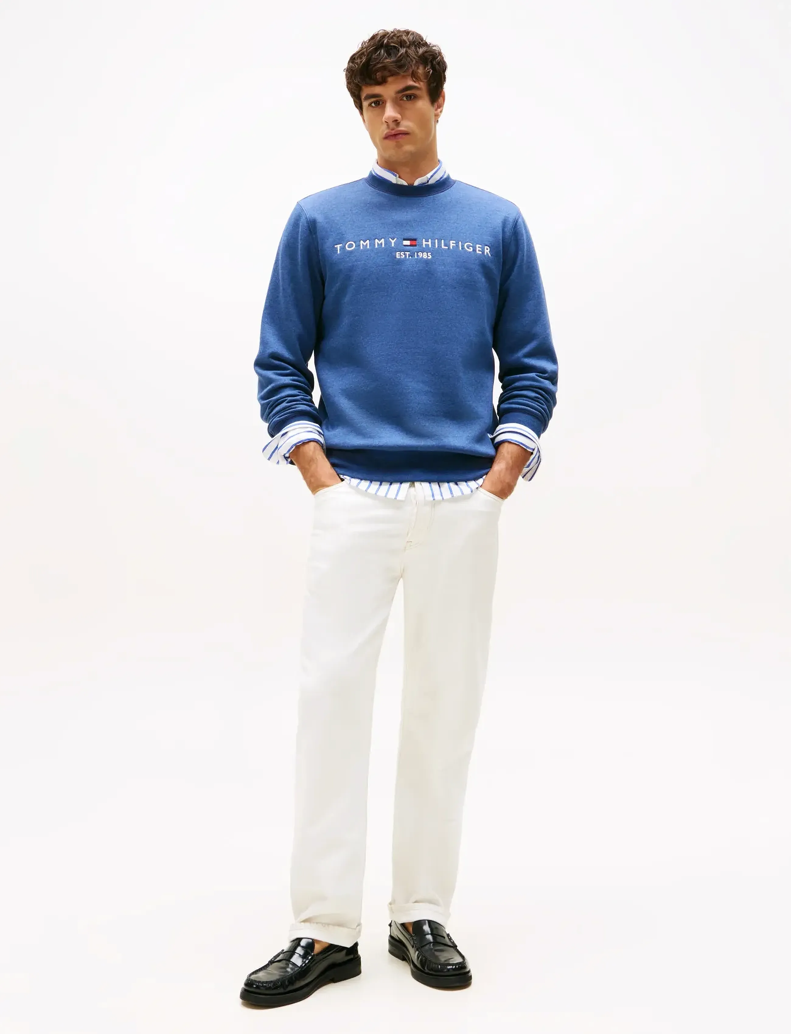 Tommy Hilfiger - TOMMY LOGO SWEATSHIRT - truien - aegean sea heather - 2