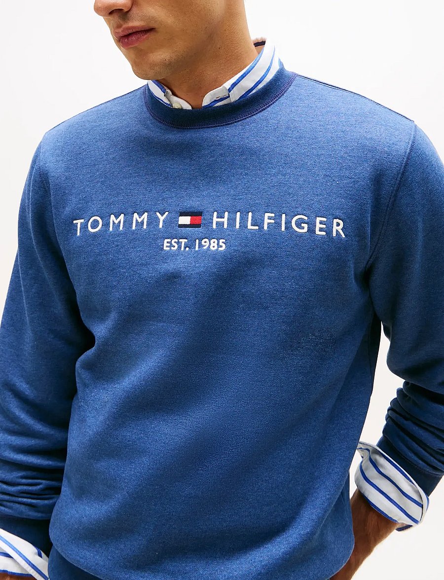 Tommy Hilfiger - TOMMY LOGO SWEATSHIRT - sweats - aegean sea heather - 4