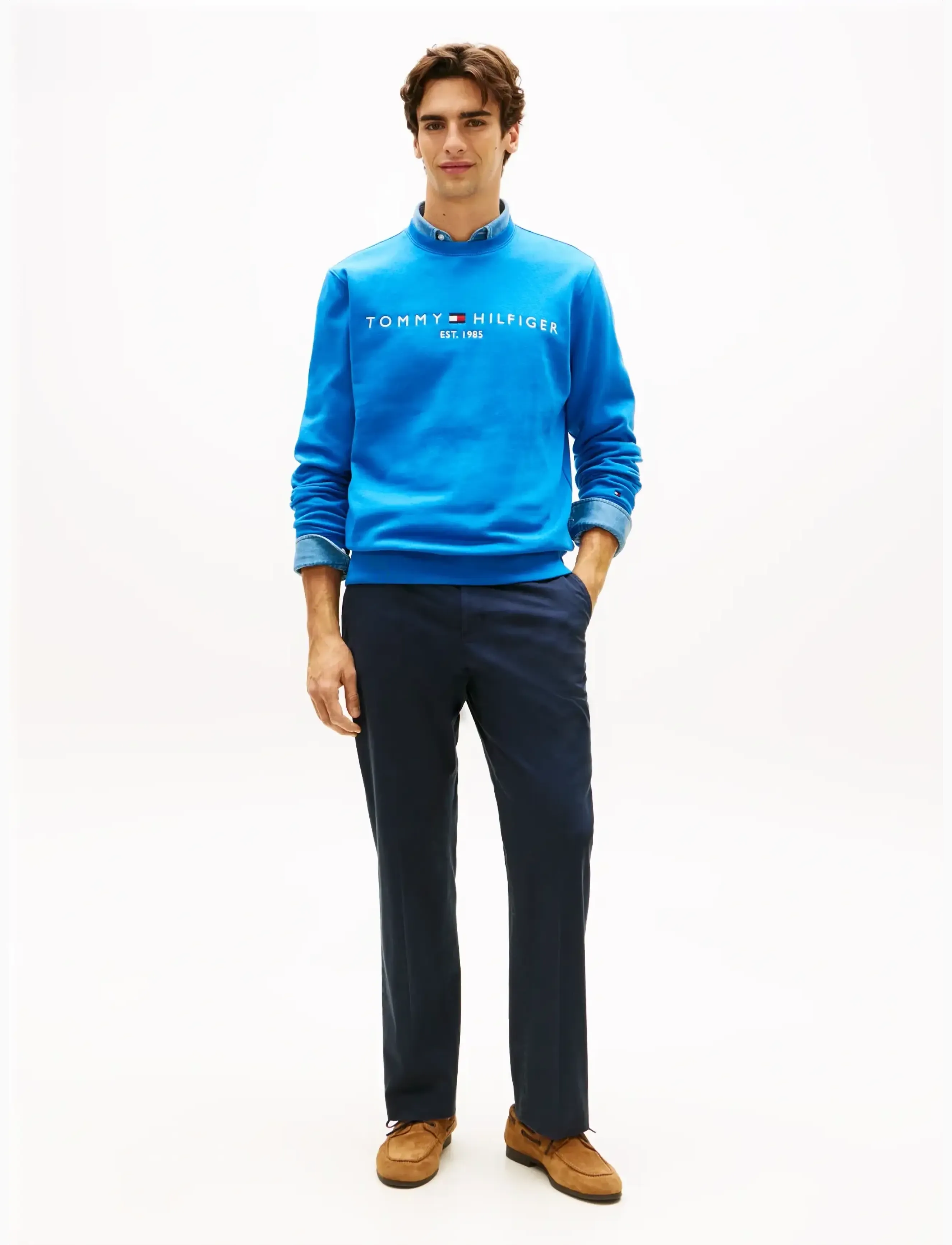 Tommy Hilfiger - TOMMY LOGO SWEATSHIRT - vacation essentials - blue orbit - 3