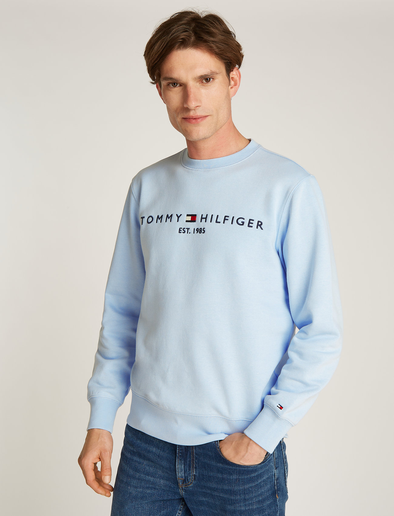 Tommy Hilfiger - TOMMY LOGO SWEATSHIRT - vacation essentials - breezy blue - 0