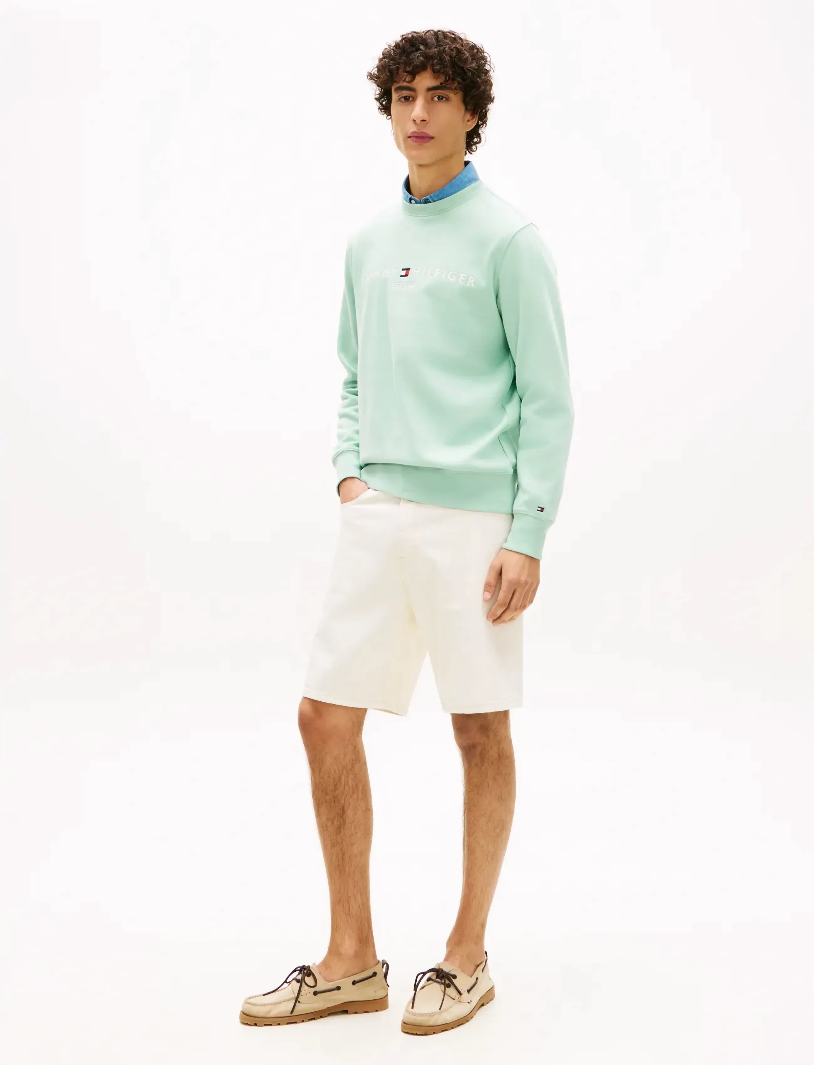 Tommy Hilfiger - TOMMY LOGO SWEATSHIRT - vacation essentials - crushed mint - 3