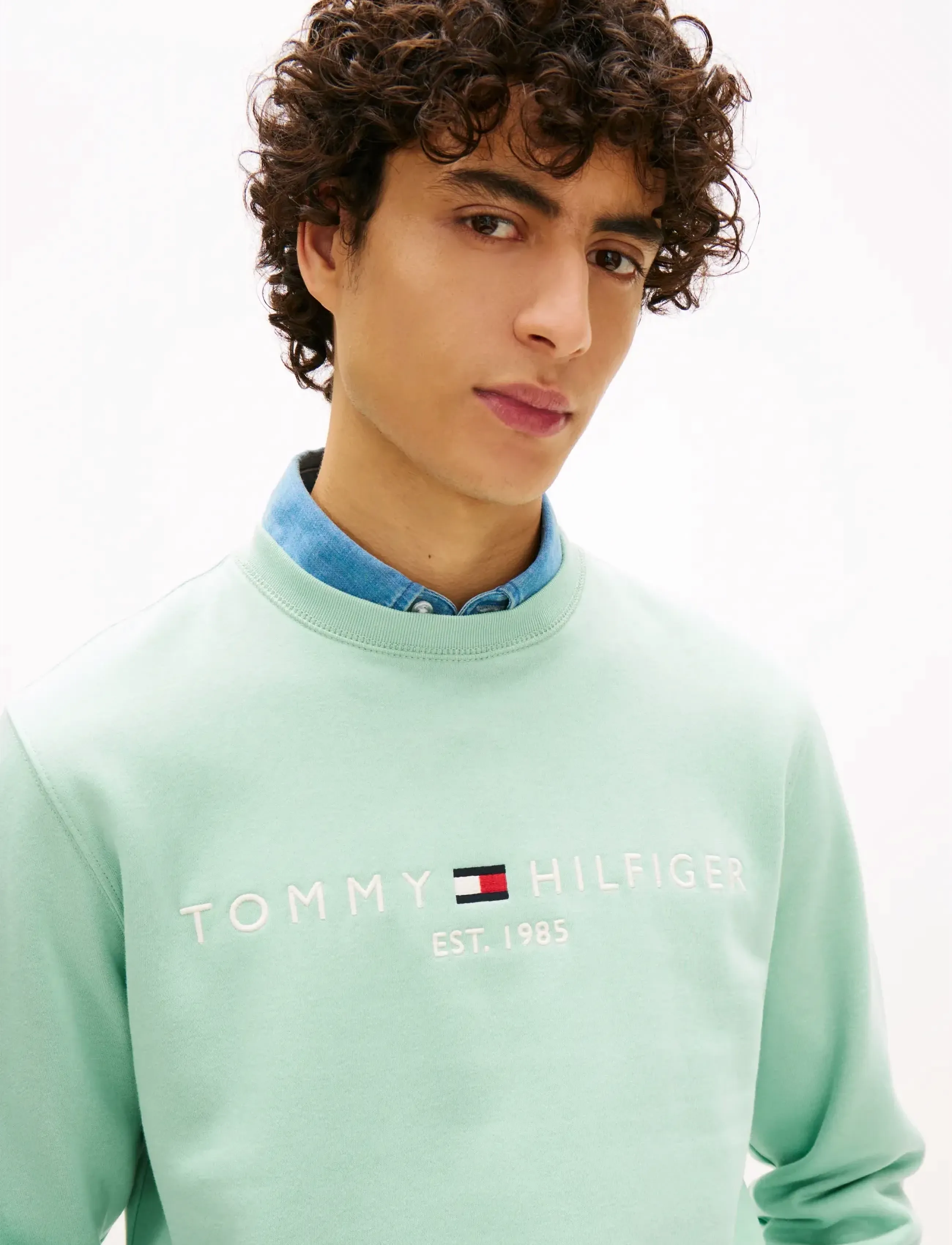 Tommy Hilfiger - TOMMY LOGO SWEATSHIRT - vacation essentials - crushed mint - 4