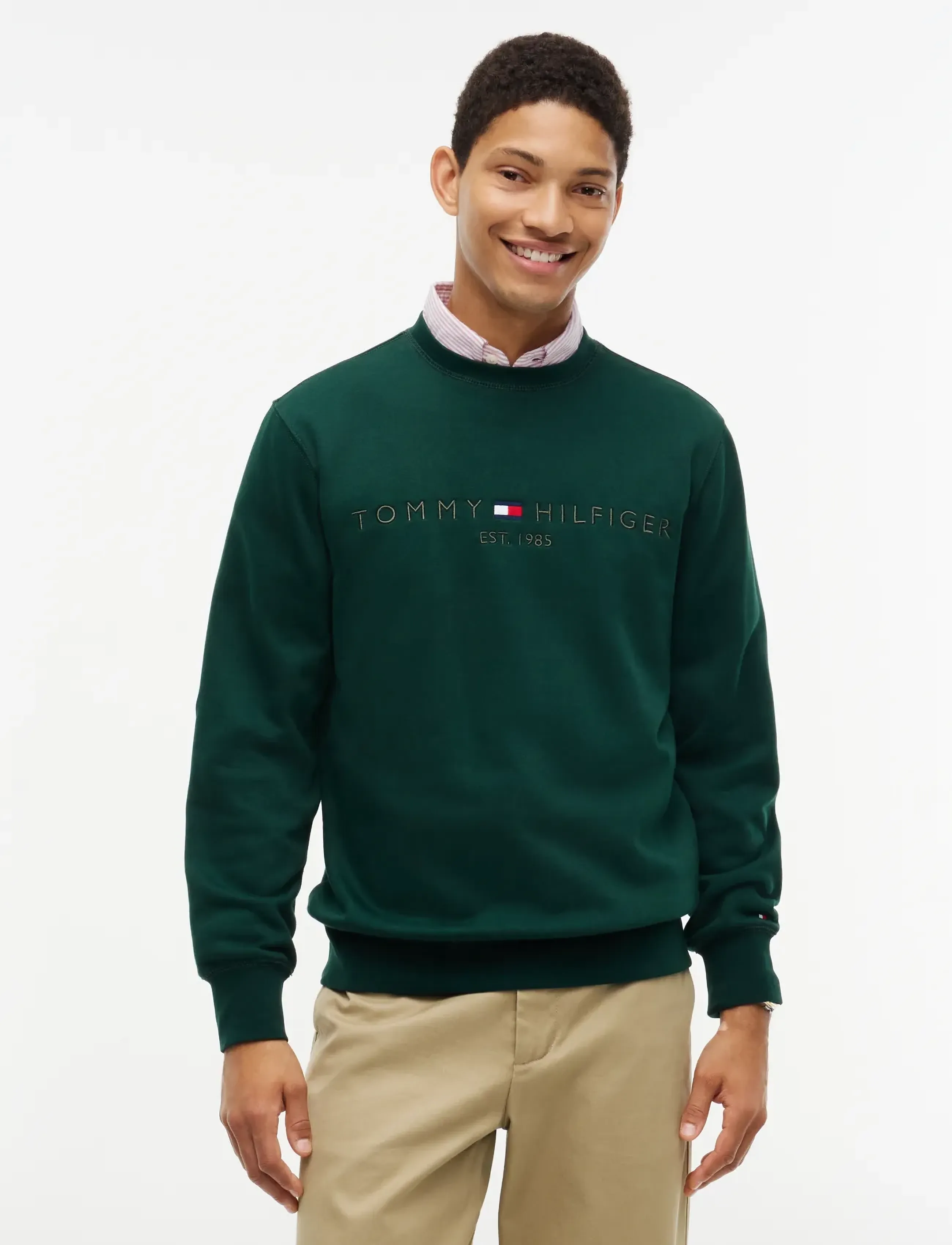 Tommy Hilfiger TOMMY LOGO SWEATSHIRT - Sweatshirts - NOCTURNAL GREEN  TONAL / green