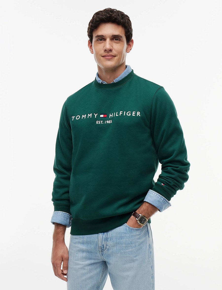 Tommy Hilfiger - TOMMY LOGO SWEATSHIRT - sweats - ornamental green - 0