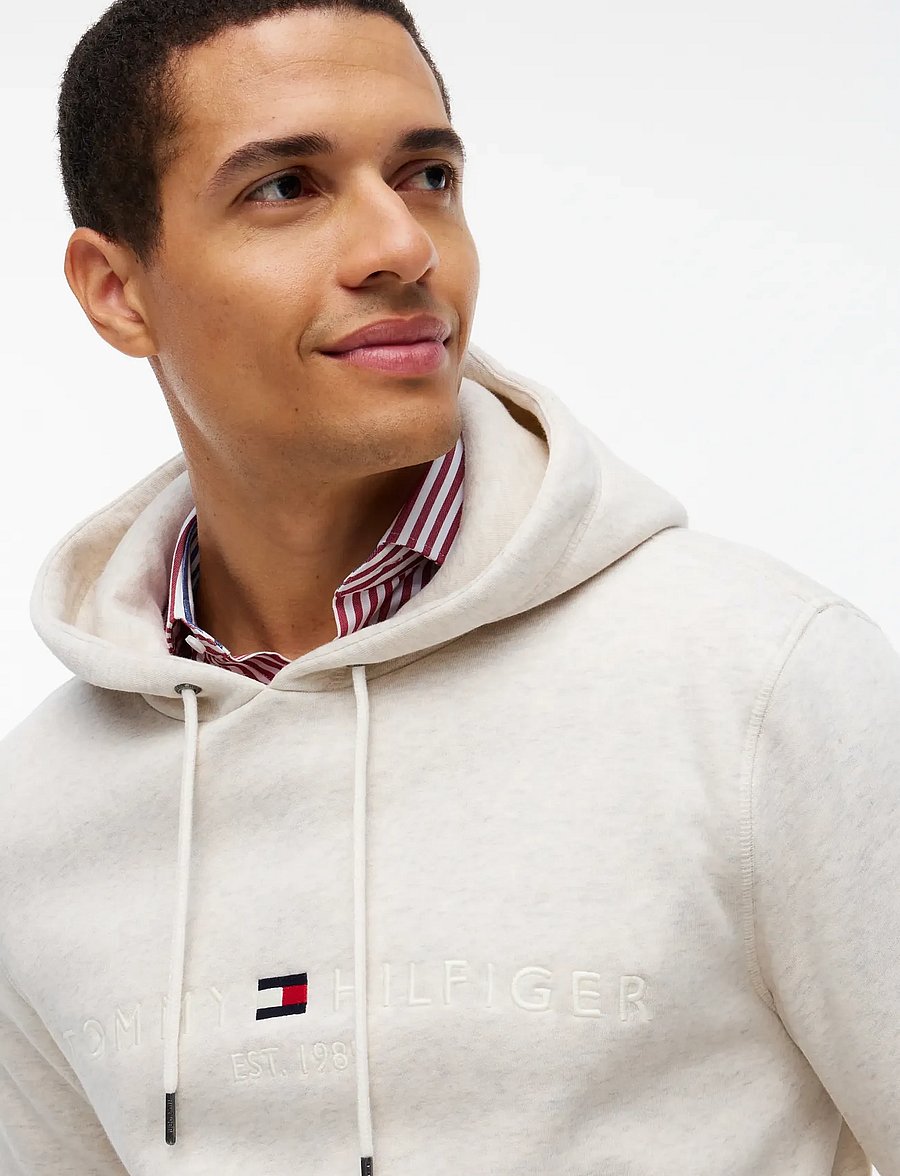 Tommy Hilfiger - TOMMY LOGO HOODY - hættetrøjer - heathered oatmilk tonal - 3