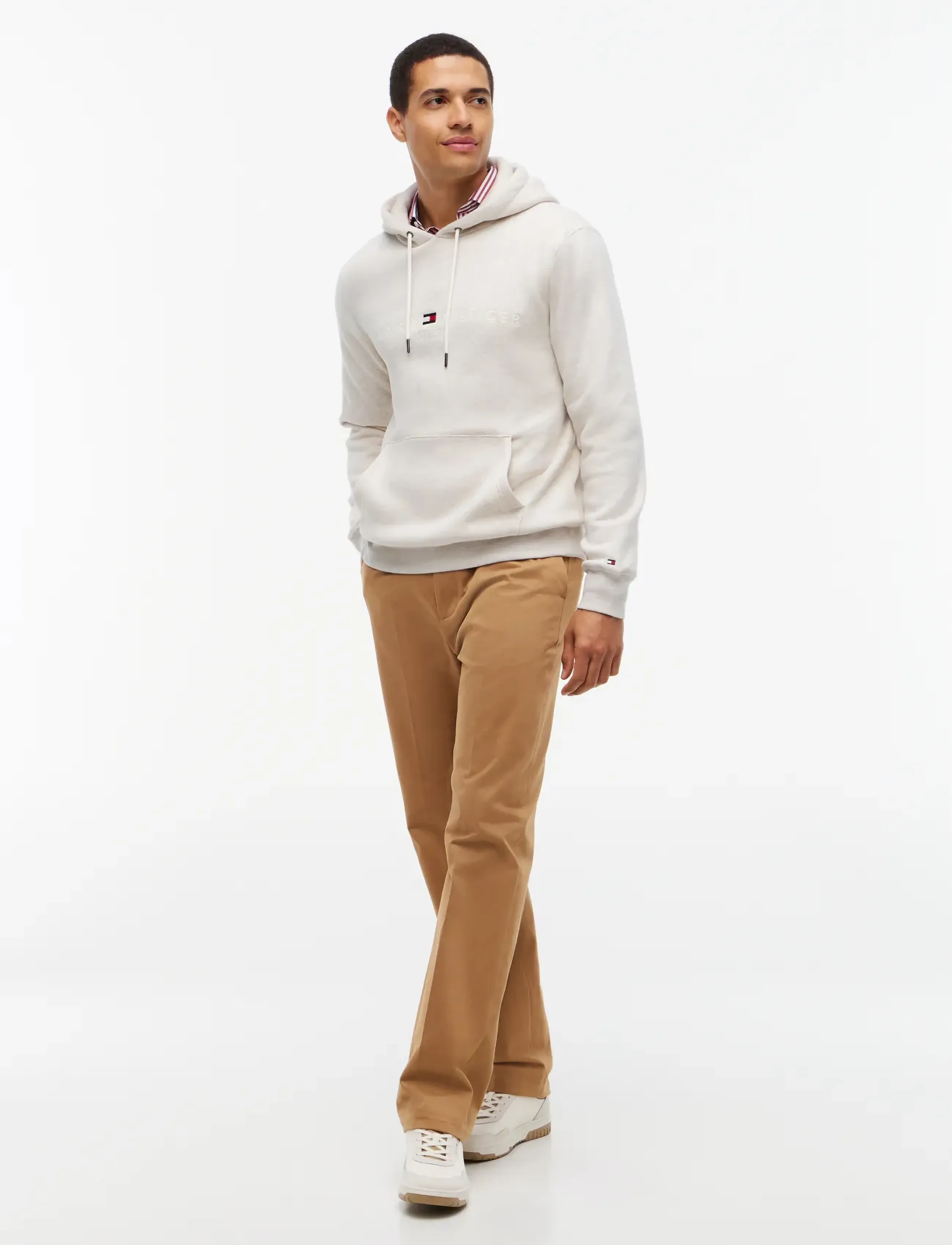 Tommy Hilfiger - TOMMY LOGO HOODY - hættetrøjer - heathered oatmilk  tonal - 4